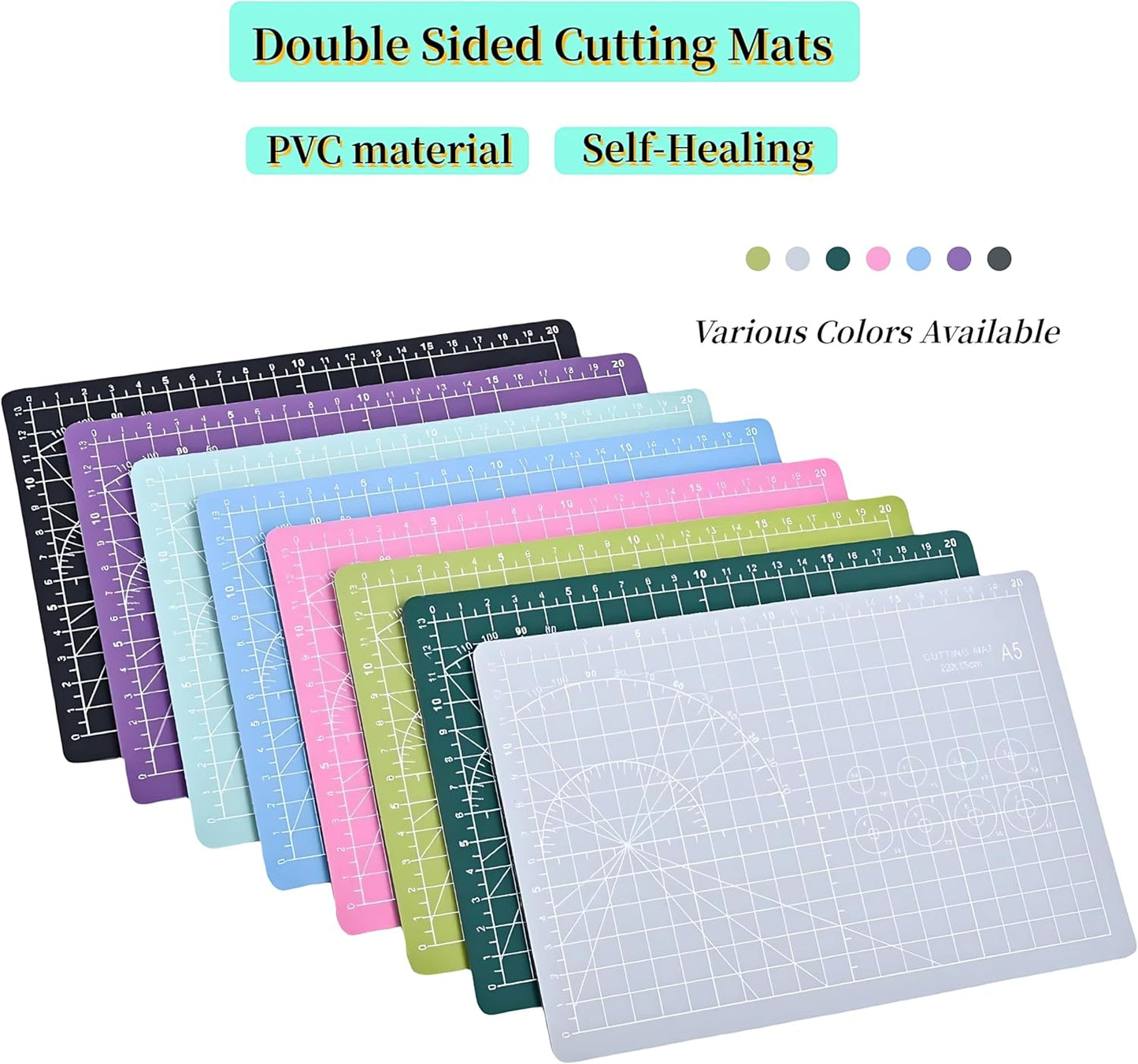 A5 Self-Healing Cutting Pads, Small Cutting Mat, Professional Double Sided Durable Cutting Mat, Great for Hop Scrapbooking, Quilting, Fabric, Sewing Craft Projects (Pink, A5)