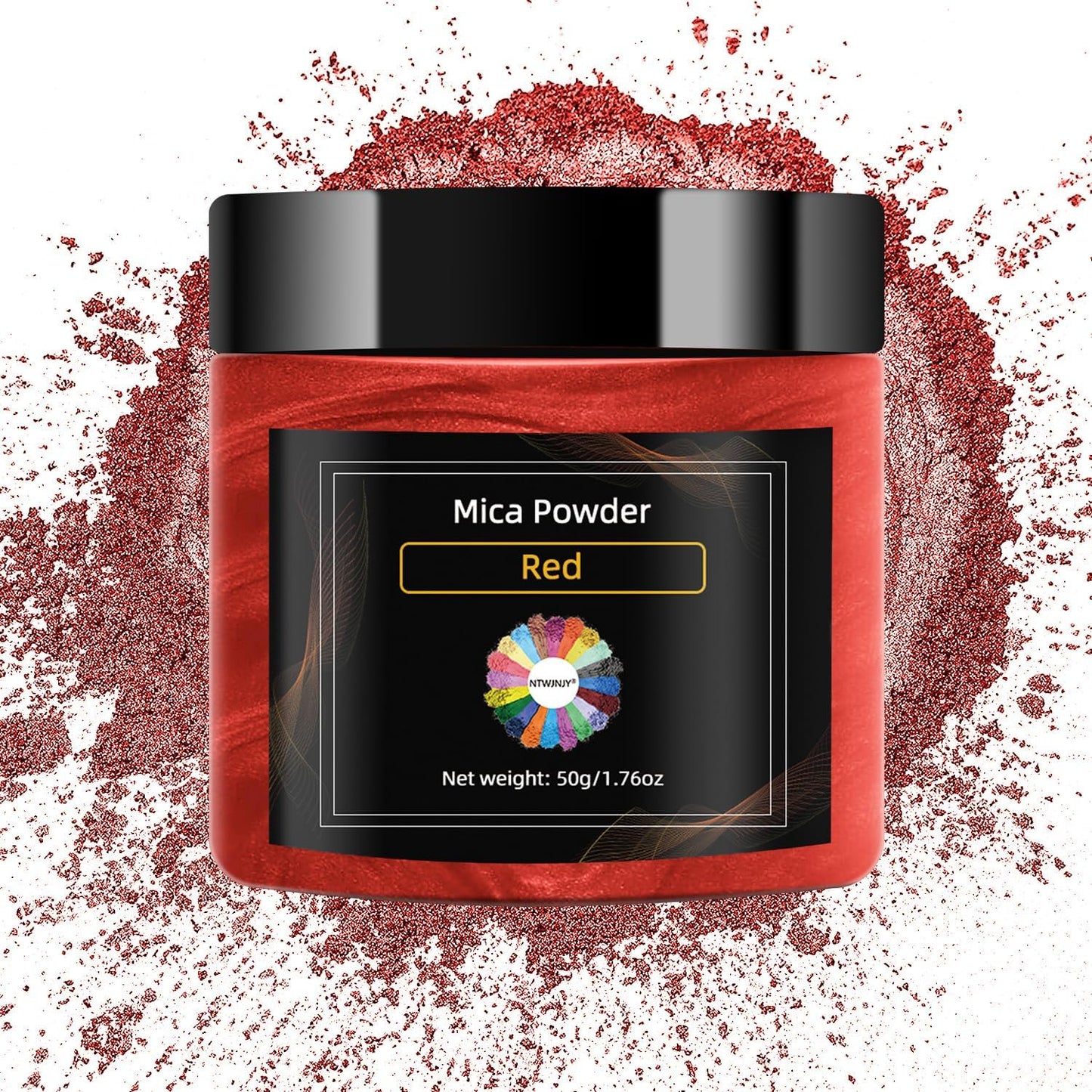 Red Mica Powder for Epoxy Resin，Natural Shimmer Mica Powder Used for Coloring car Spray Paint, Candles, soap, Eye Shadow, Lip Gloss, Nail Polish(50g/1.7oz)