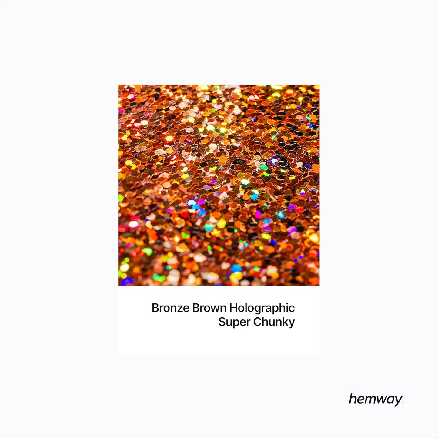 Hemway Glitter for Resin 100g Bronze Brown Holographic Metallic Crystals for Epoxy Craft Super Chunky Flakes Tumblers Wax Melt