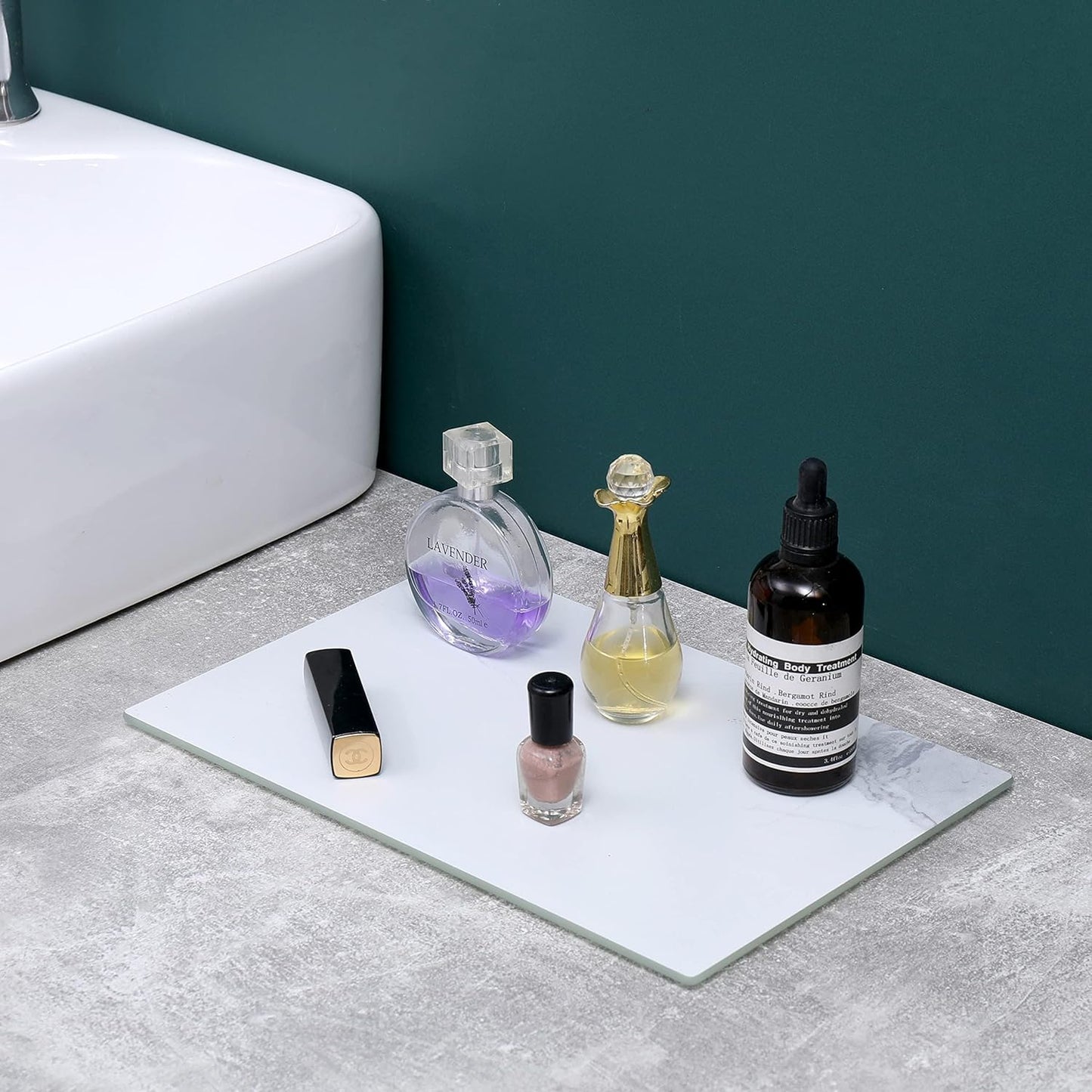 Murrey Home Glass Cutting Board for Kitchen Counter, Tempered Glass Chopping Boards Dishwasher Safe, Small Clear Countertop Tray, Scratch Resistant, Heat Resistant, Non Toxic, White Marble, 16"x12"