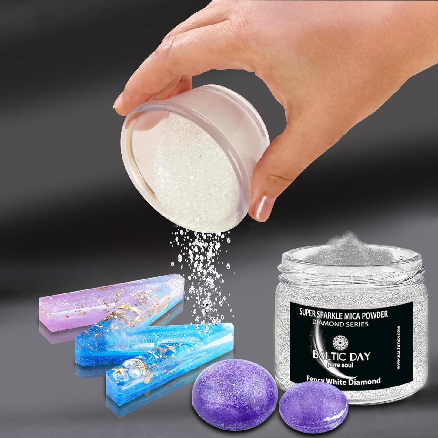 Sparkle Mica Powder [ Diamond Ruby Red ] - Red Glitter Mica Powder - Red Resin Glitter for Epoxy Resin - Shimmer Pigment - Diamond Dust for Candles