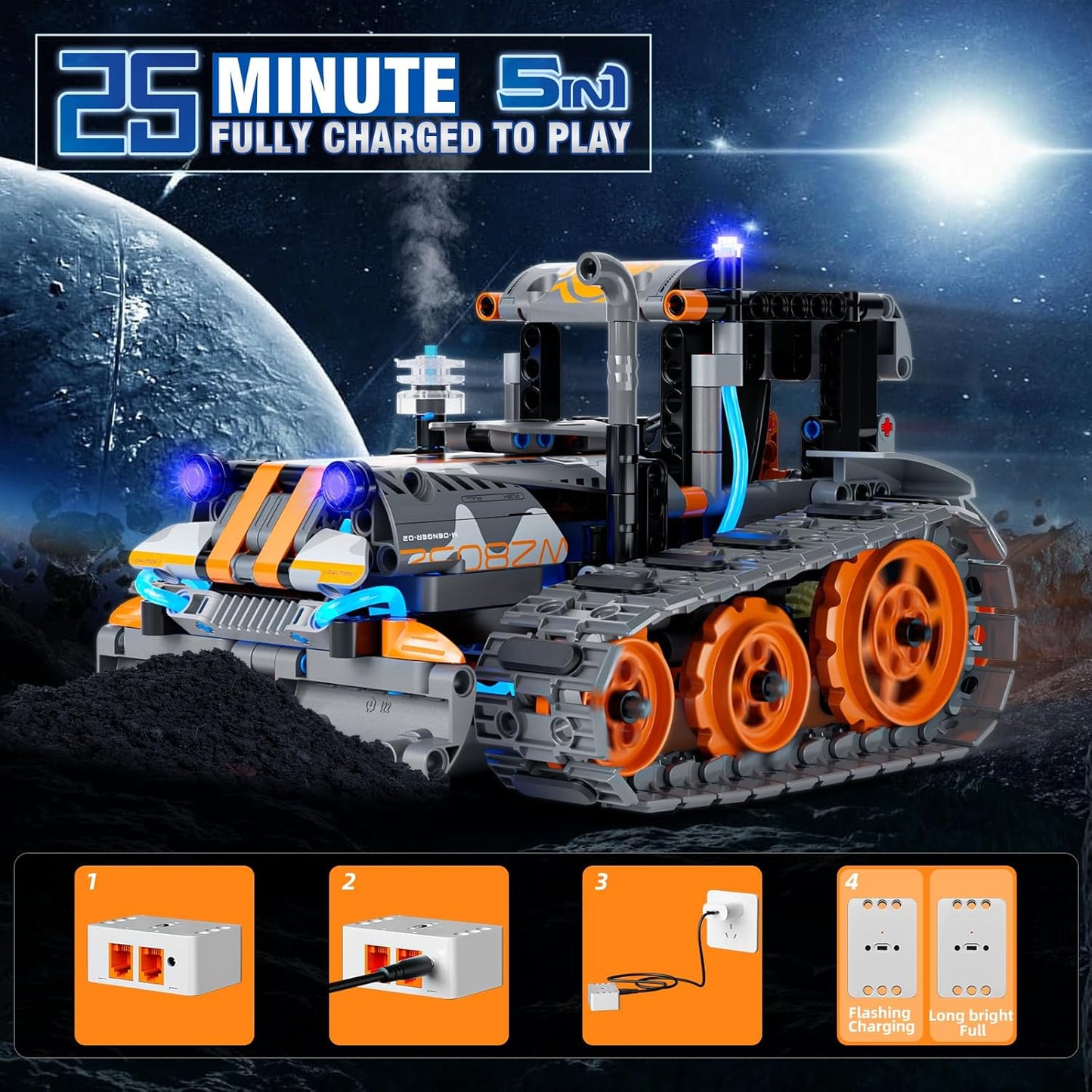 STEM Building Toys for Boys 6-12, 5in1 Remote & APP Controlled Car/Tank/Robot/Tracked Racer STEM Building Kit, 552 Pcs Educational Learning Building Blocks for Kids, RC Car Set for Boy Girls