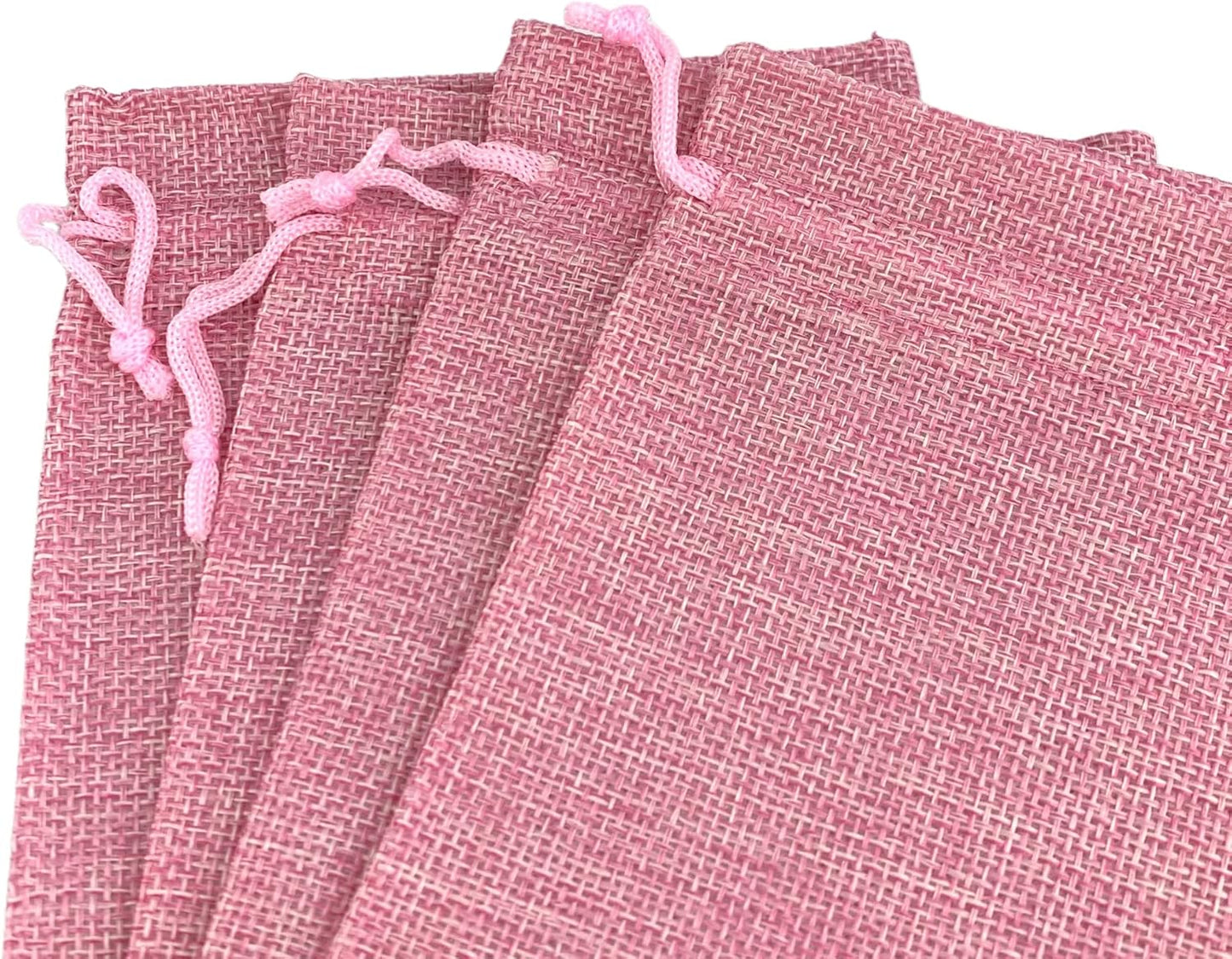 Palmhomee Pack of 12 Burlap Gift Bags with Drawstring Linen Jewelry Pouches Wedding Hessian Jute Bags for Birthday Jewelry and Treat Pouches Party Wedding Favors Gift Art and DIY Craft (8x12 Inch, Pink)