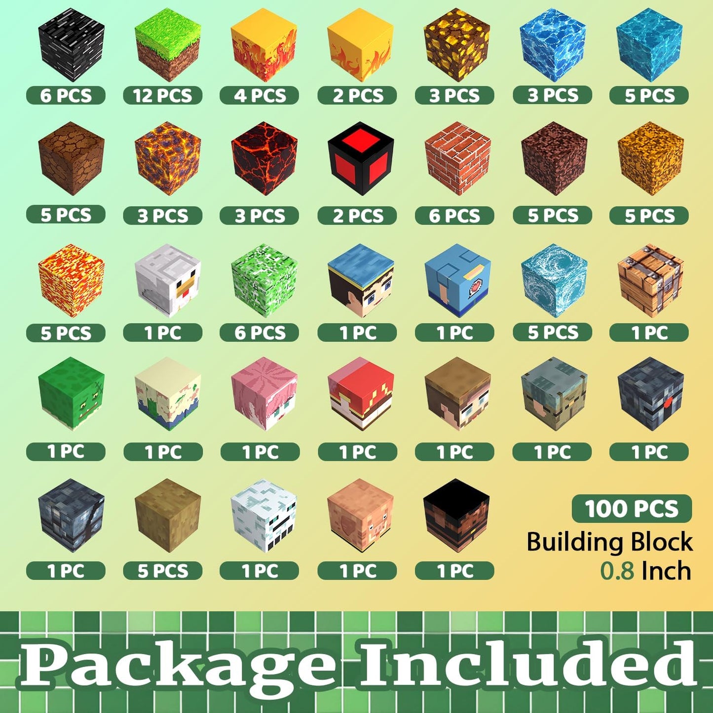 Magnetic Blocks Toys for Kids, 100 PCS Building Blocks Cubes, Stacking Magnetic Tiles Toys for Kids Toddlers Boys Girls Ages 3 4 5 6 7 8-12 Birthday Gifts Party Supplies (Underworld)