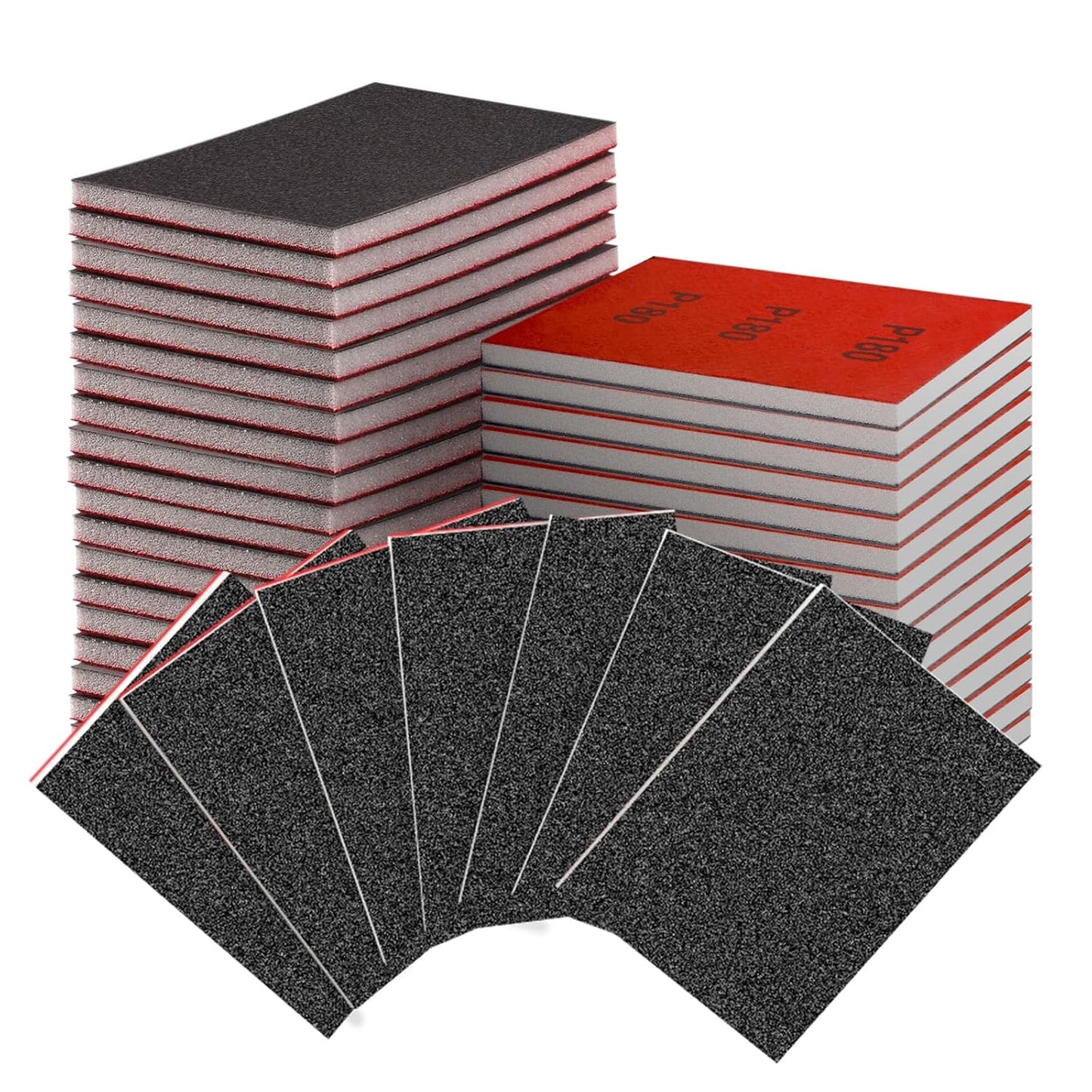 30-Pcs 3x4 Inch 180 Grit Sanding Sponge Set, Sanding Block, Ultra-Fine Wet/Dry Sandpaper for Wood, Metal, Drywall, Furniture Polishing