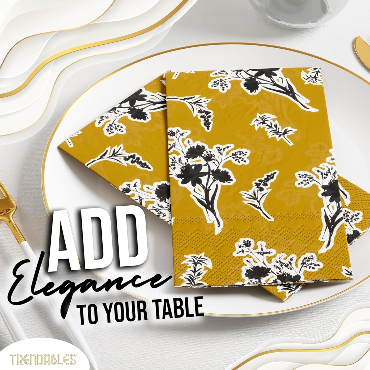 Trendables Floral Napkins for decoupage 200 Pcs 3 Ply floral paper napkins decorative Guest Towels Disposable Bathroom, Flower Design For Tea Party Decorations, Dinners & Weddings