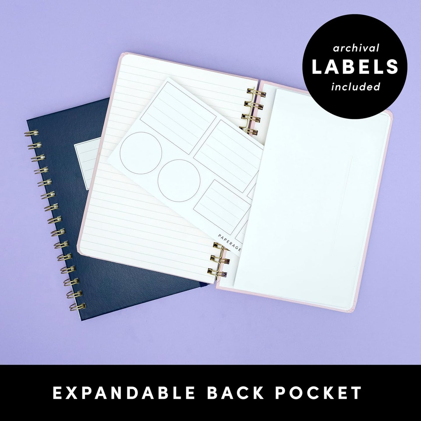 PAPERAGE Lined Spiral Journal Notebook, (Burgundy, Navy, Olive Green), 3 Pack, 160 Pages, Medium 5.5 inches x 8 inches - 100 GSM Thick Paper, Hardcover, Double-Wire Spiral Journal & Notebook