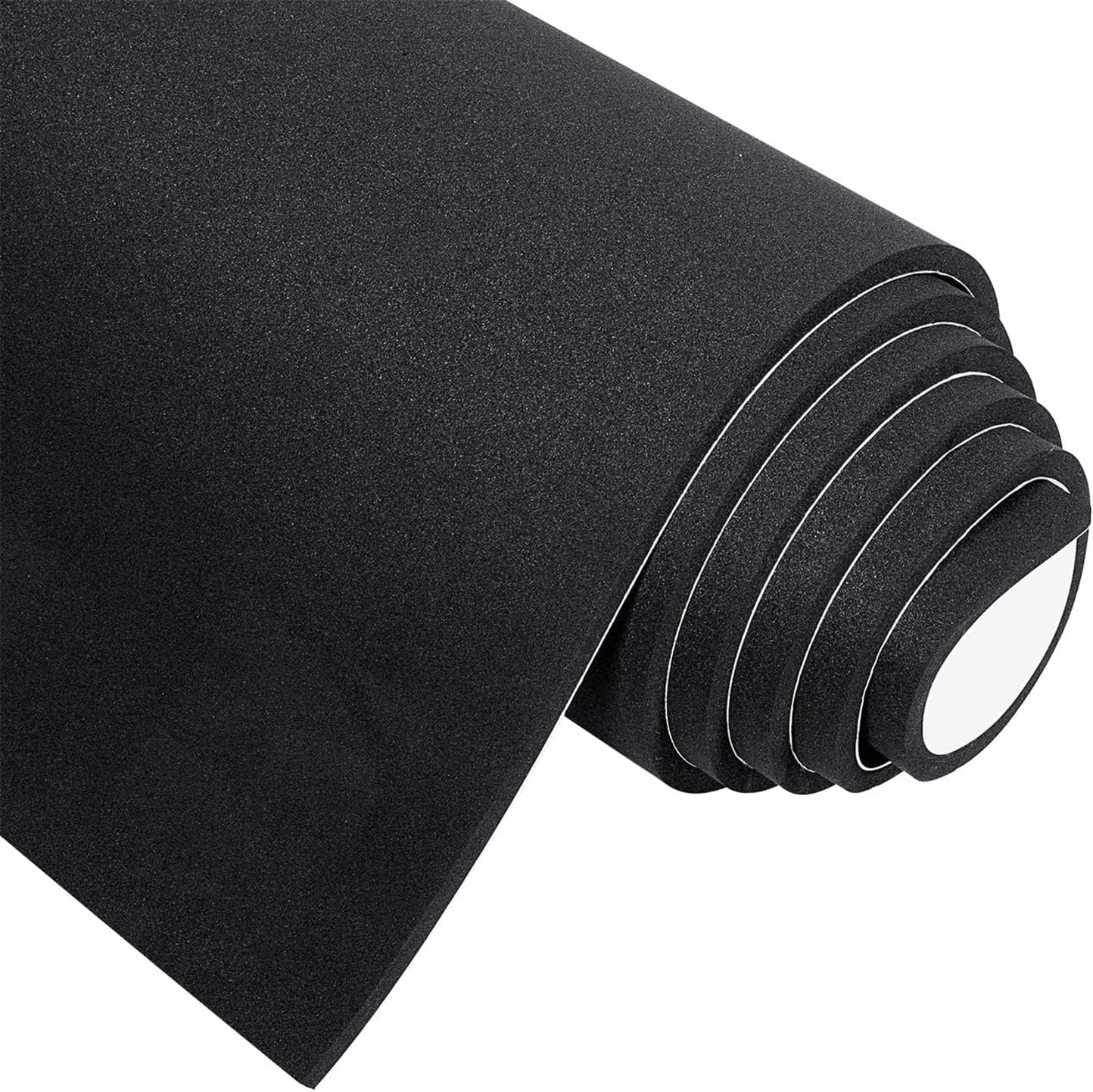 MAGZO Adhesive Foam Padding 1/8" Thick x 12" W x 59" L, Black Thin Neoprene Sheets, Closed Cell Foam Sheet Roll