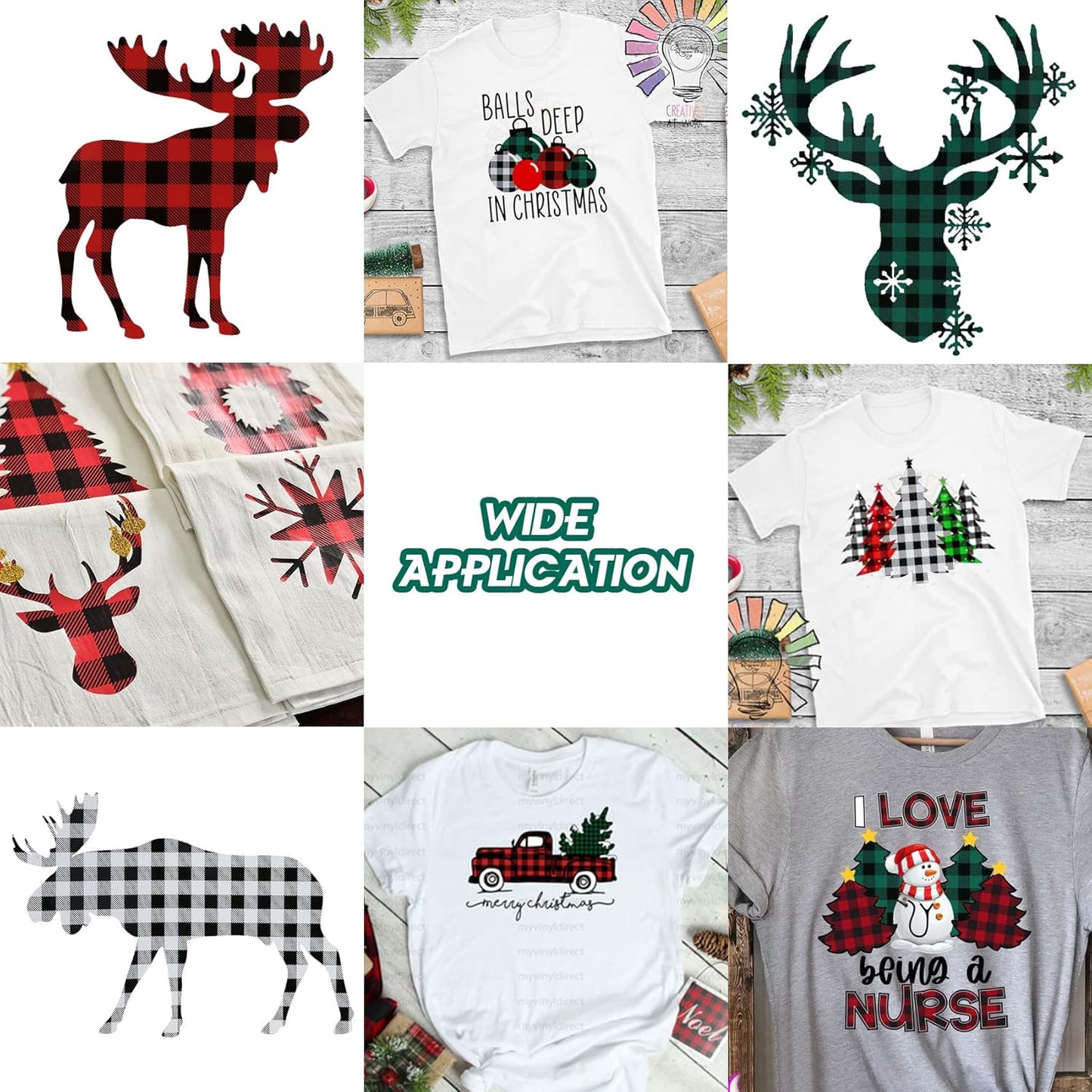 TORC Green Black Buffalo Plaid HTV Vinyl 12 inch x 5 ft, Check Heat Transfer Vinyl Iron on Transfers