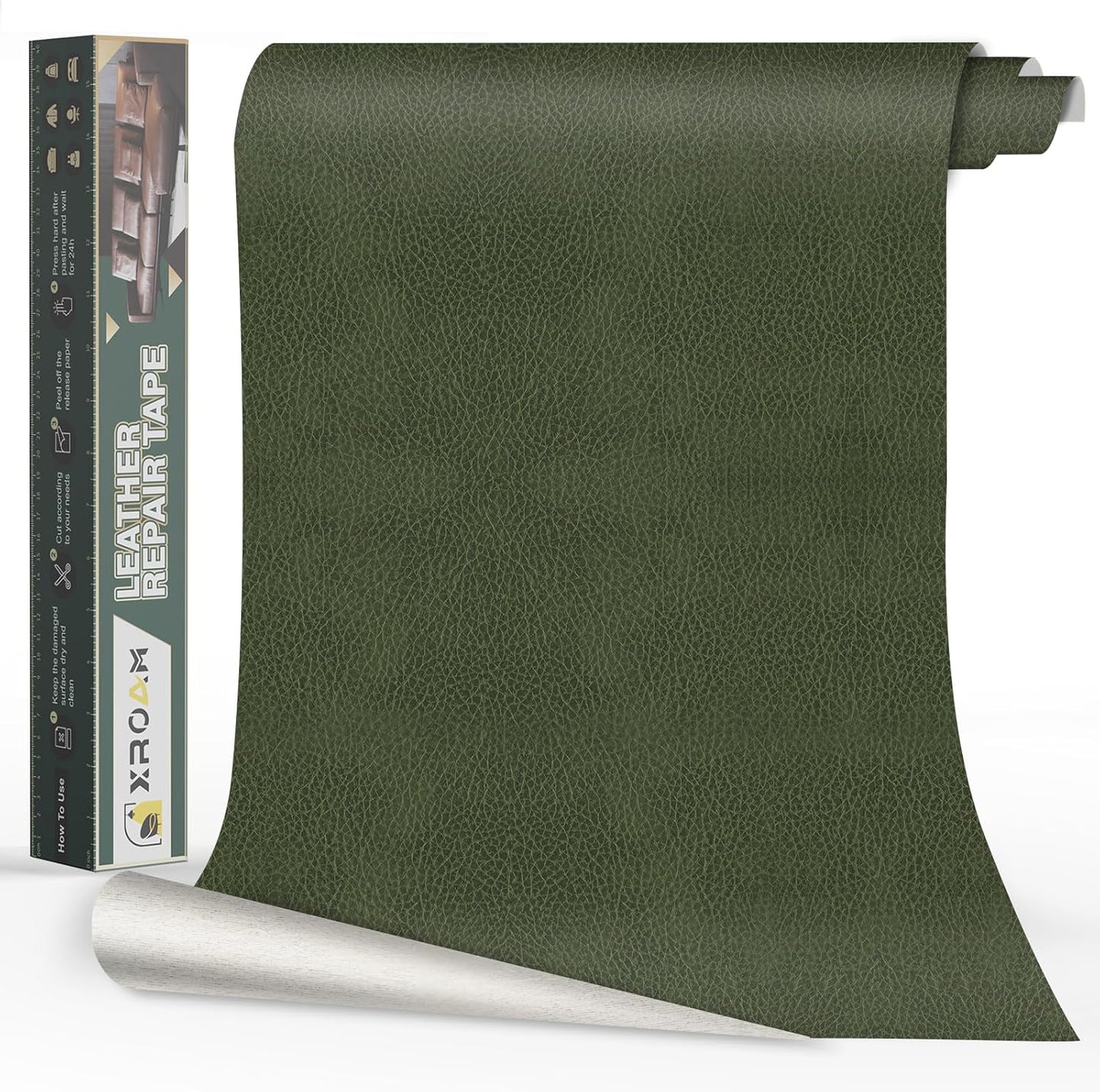 Leather Repair Tape, 16x79 inch Leather Patches for Furniture, Self Adhesive Leather Repair Patch for Sofas, Couches, Leather Covers, Seats, Chairs, Vinyl Repair Tape Retro Green