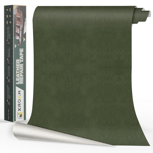 Leather Repair Tape, 16x40 inch Leather Patches for Furniture, Self Adhesive Leather Repair Patch for Sofas, Couches, Leather Covers, Seats, Chairs, Vinyl Repair Tape Retro Green