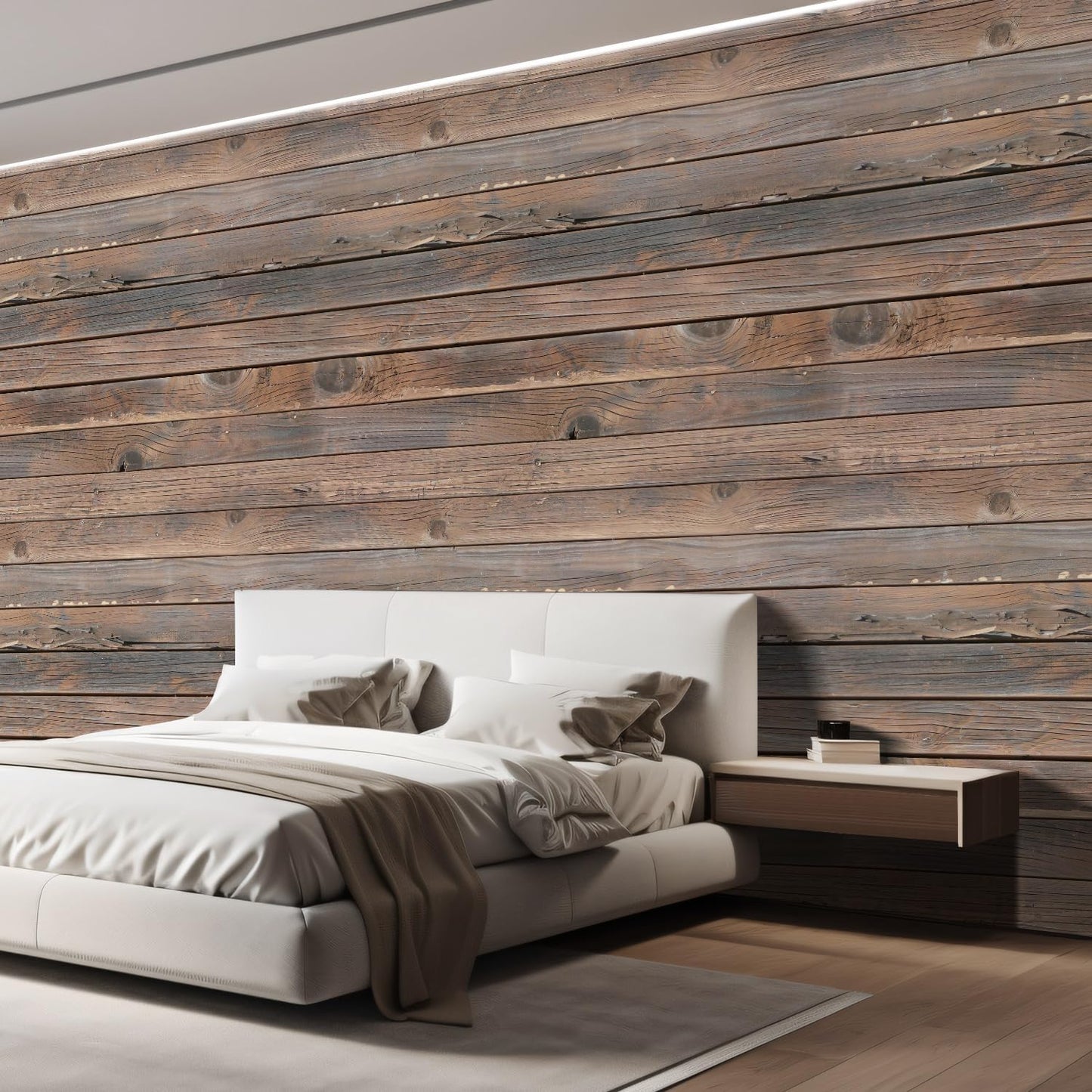 wall26 Wall Sticker/Wall Mural Horizontal Brown Vintage and Retro Wood Textured, Not Peel and Stick, Non-Woven Wallpaper Decorative for Bedroom, Living Room, Office - 96x120 inches