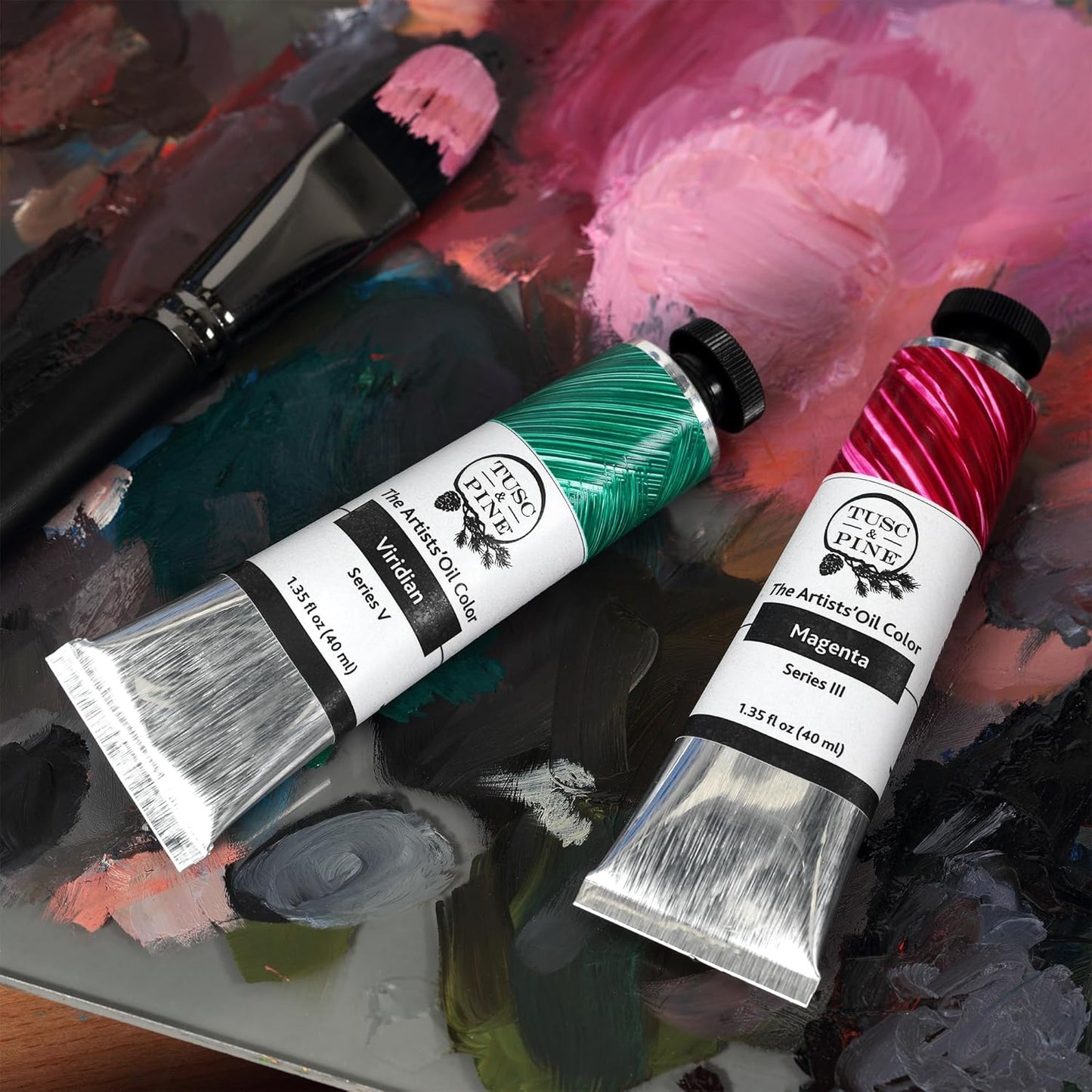 Tusc & Pine Artist Oil Paint - Alizarin Crimson Pastiche, 40 ml, Non-Yellowing, Rich & Creamy Consistency, Maximum Pigment Load, Small Batch Milled Oil Paints Made in the USA for Professional Artists