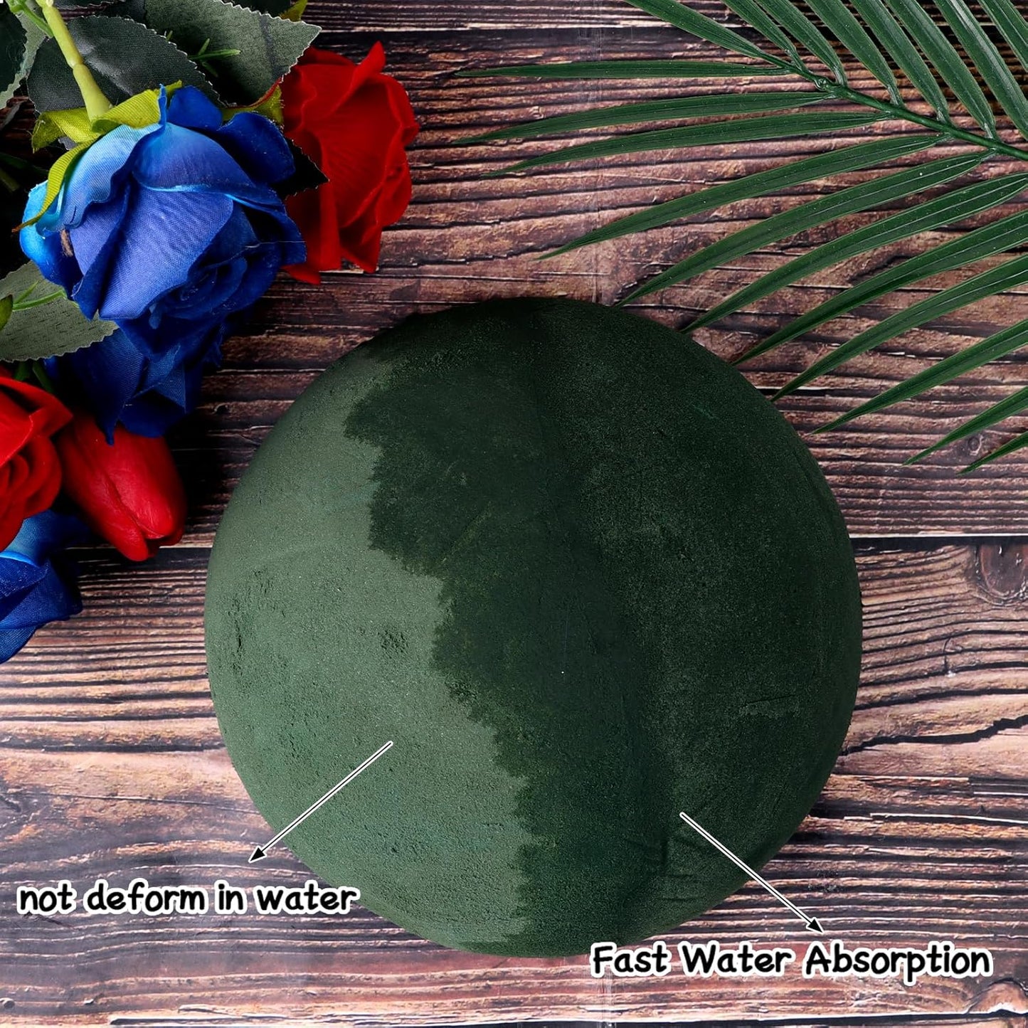 LOKIPA Floral Foam Round, 4 Pack Floral Dry Foam Half Ball for Artificial Plant Floral Arrangement and Wedding and Garden Decorations(5.51x2.76inch)