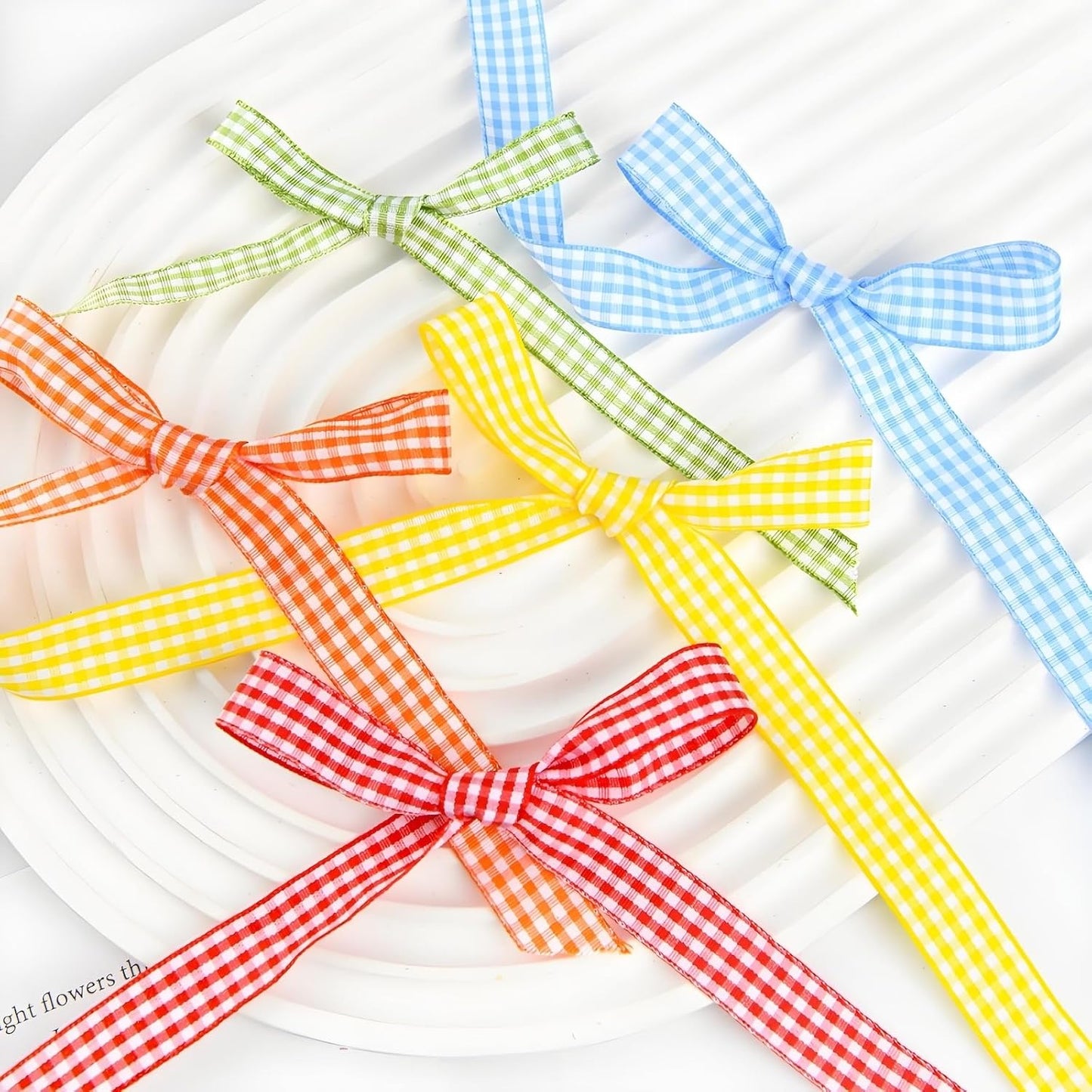 Classic Gingham Checkered Ribbon, Assorted Colors Premium Polyster Plaid Checkered Craft Ribbon for Gift Wrapping, DIY Projects, Hair Bows,Scrapbooking & Party Decor (Fresh Green, 3/8x50Yd)