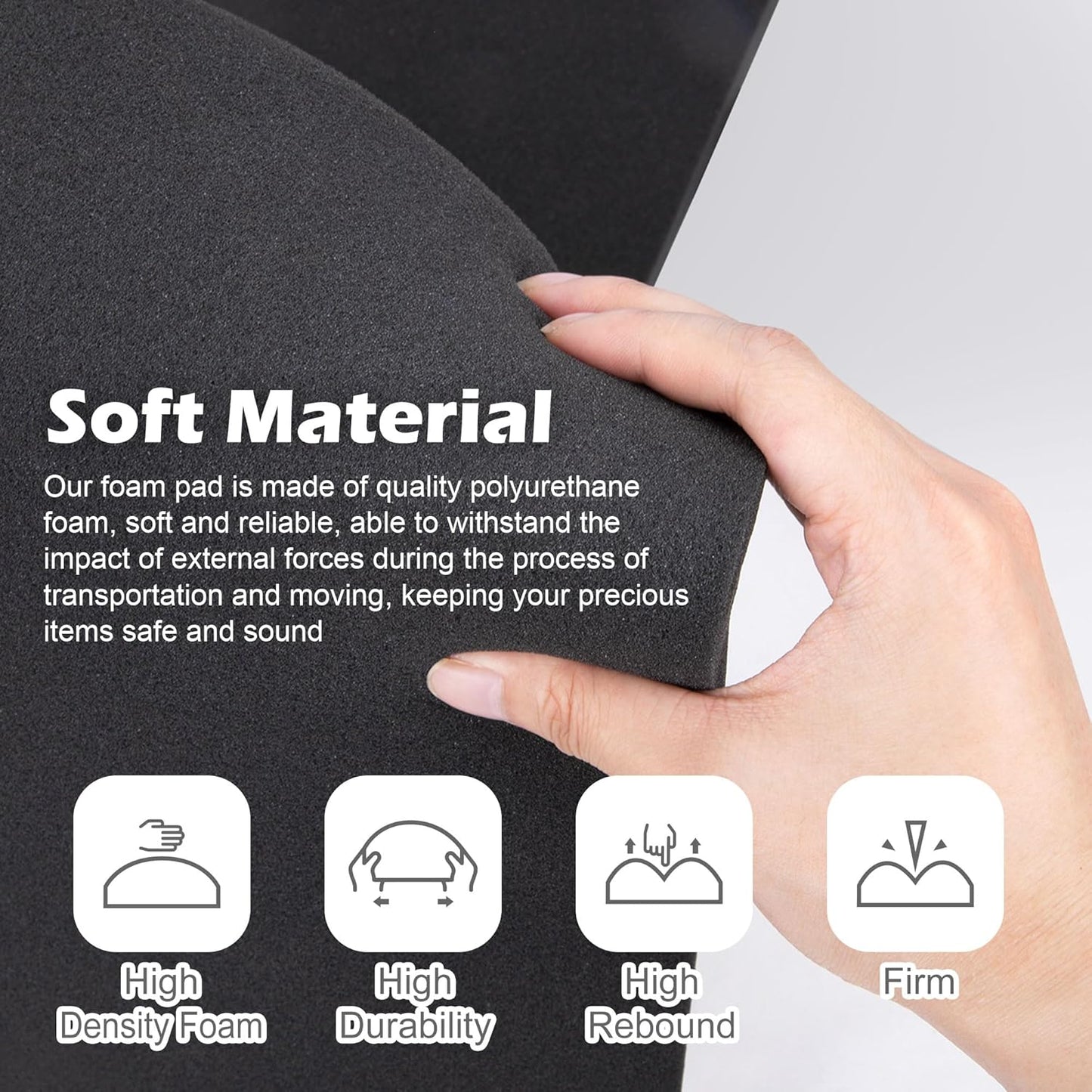 4 Pcs Polyurethane Foam Sheet- 16 x 12 x 1.5 Inch Cuttable Foam Inserts for Cases- Packing Foam Pads for Toolbox Camera Storage and Crafts