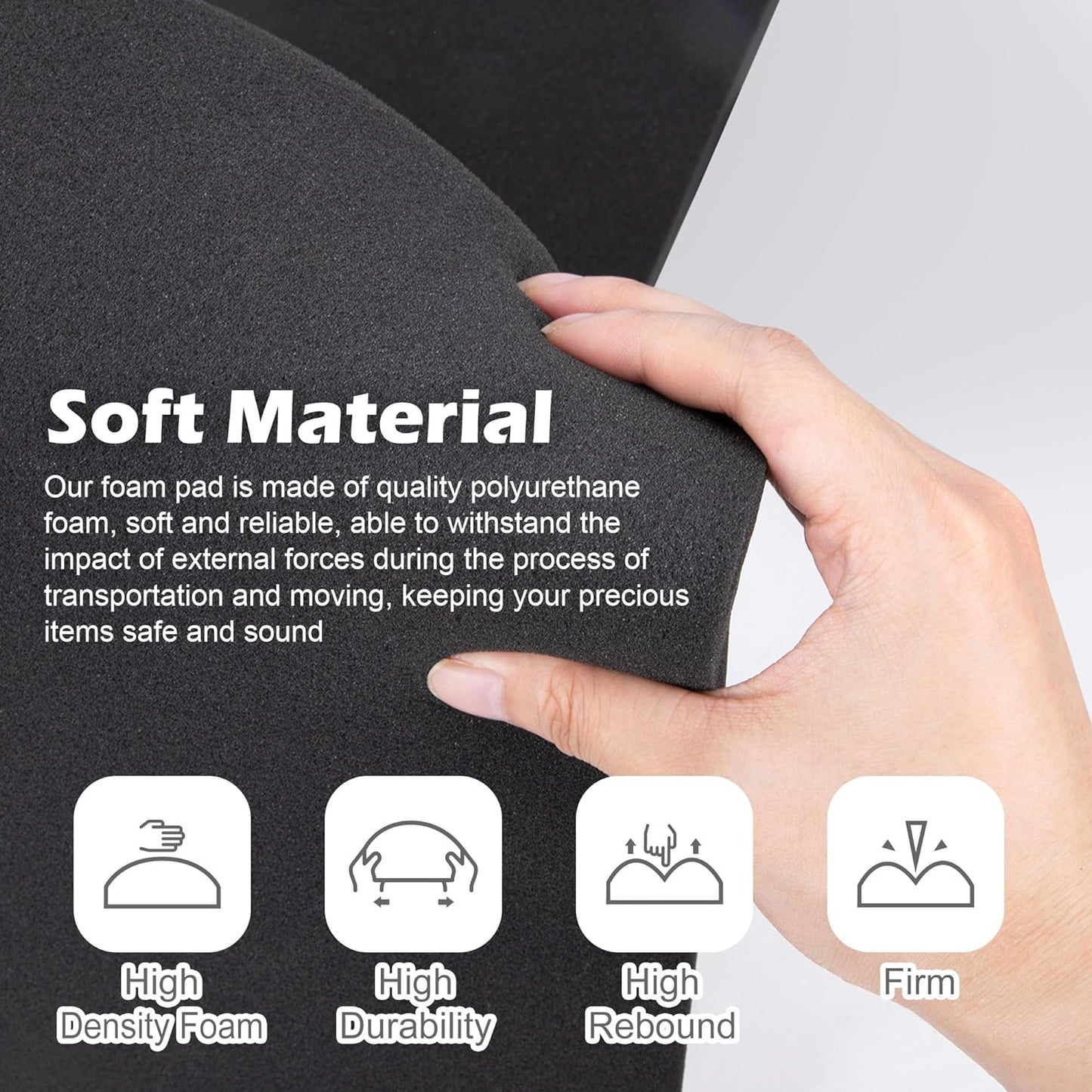 6 Pcs Polyurethane Foam Sheet- 16 x 12 x 1.5 Inch Cuttable Foam Inserts for Cases- Packing Foam Pads for Toolbox Camera Storage and Crafts