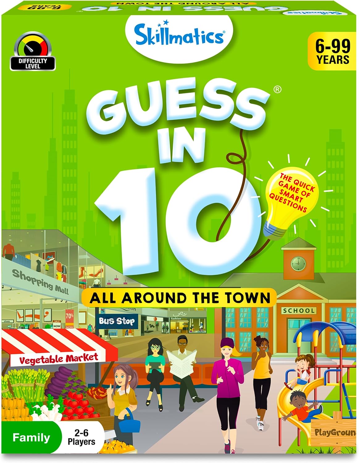 Skillmatics Guess in 10 Around Town, Perfect for Boys, Girls, Kids, and Families Who Love Card Games, Board Games, Travel Friendly, Gifts for Ages 6, 7, 8, 9 & Up