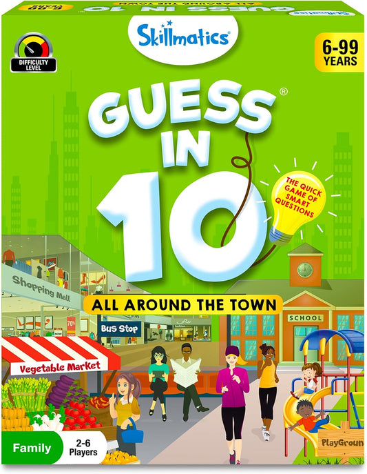 Skillmatics Guess in 10 Around Town, Perfect for Boys, Girls, Kids, and Families Who Love Card Games, Board Games, Travel Friendly, Gifts for Ages 6, 7, 8, 9 & Up