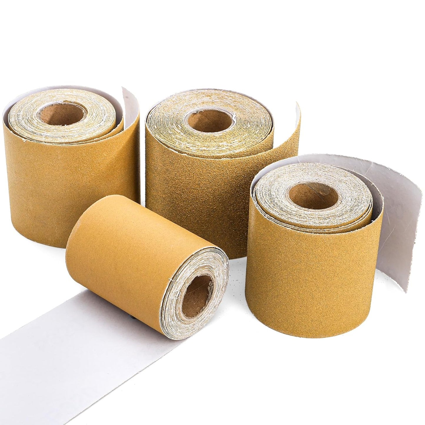 TOPZEA PSA Longboard Sandpaper Rolls Set, 80/120/220/320 Grit, Total 20 Yards, 2-3/4" Wide, 4 Grits Continuous Longboard Sanding Paper for Automotive Body, Woodworking, Air File & Hand Sander Blocks