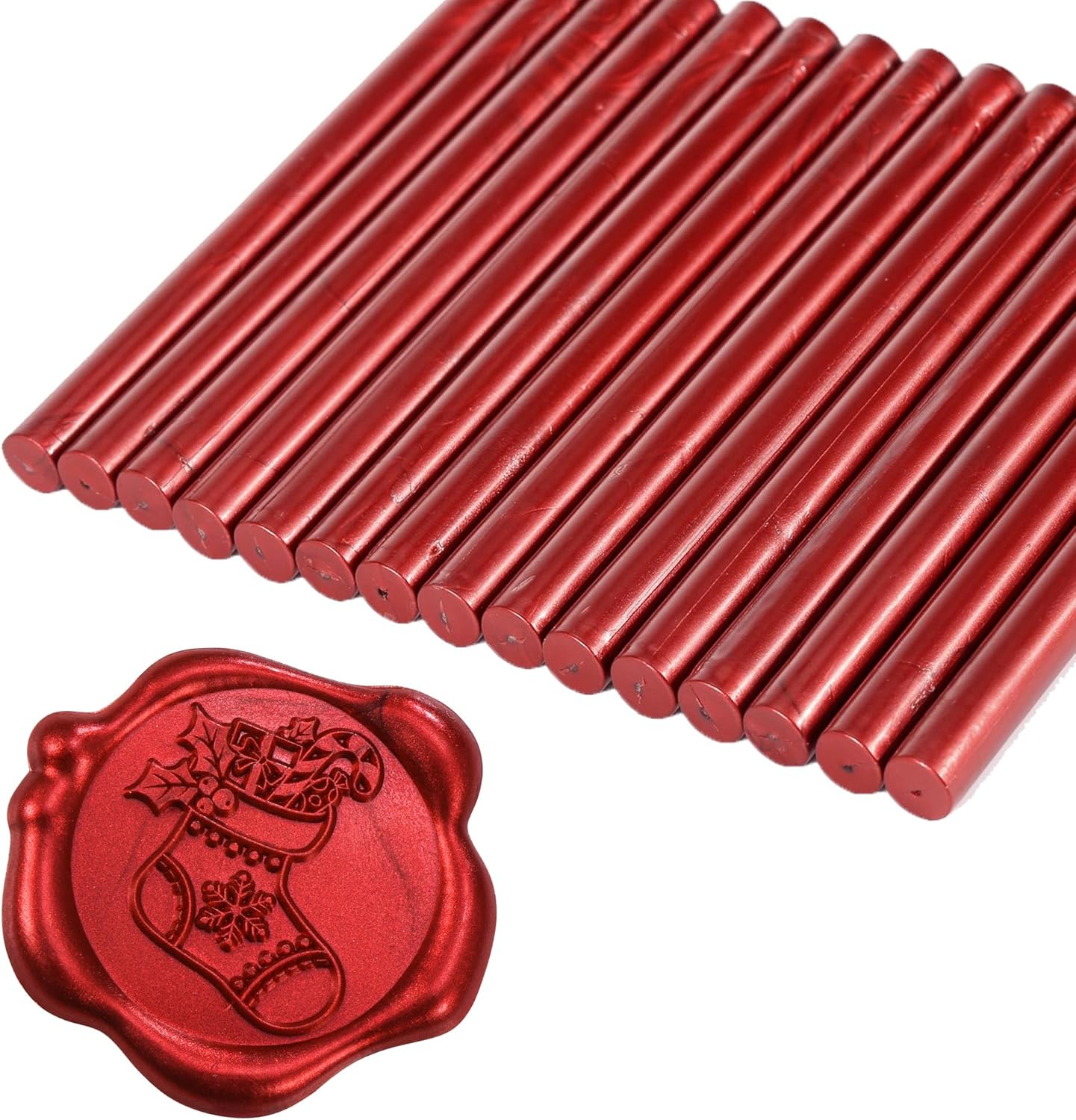 Yoption 15 Pieces Glue Gun Sealing Wax Sticks for Wax Seal Stamp, Great for Wedding Invitations, Cards, Envelopes (Antique Wine Red)