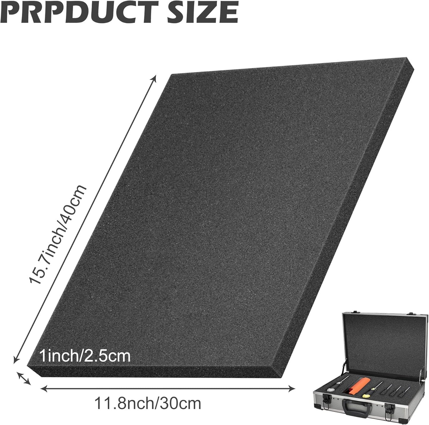 DECOHS 6 PCS Polyurethane Foam Sheet-16x12x1 Inch Cuttable Foam Inserts for Cases-Packing Foam Pads for Toolbox Camera Storage and Crafts