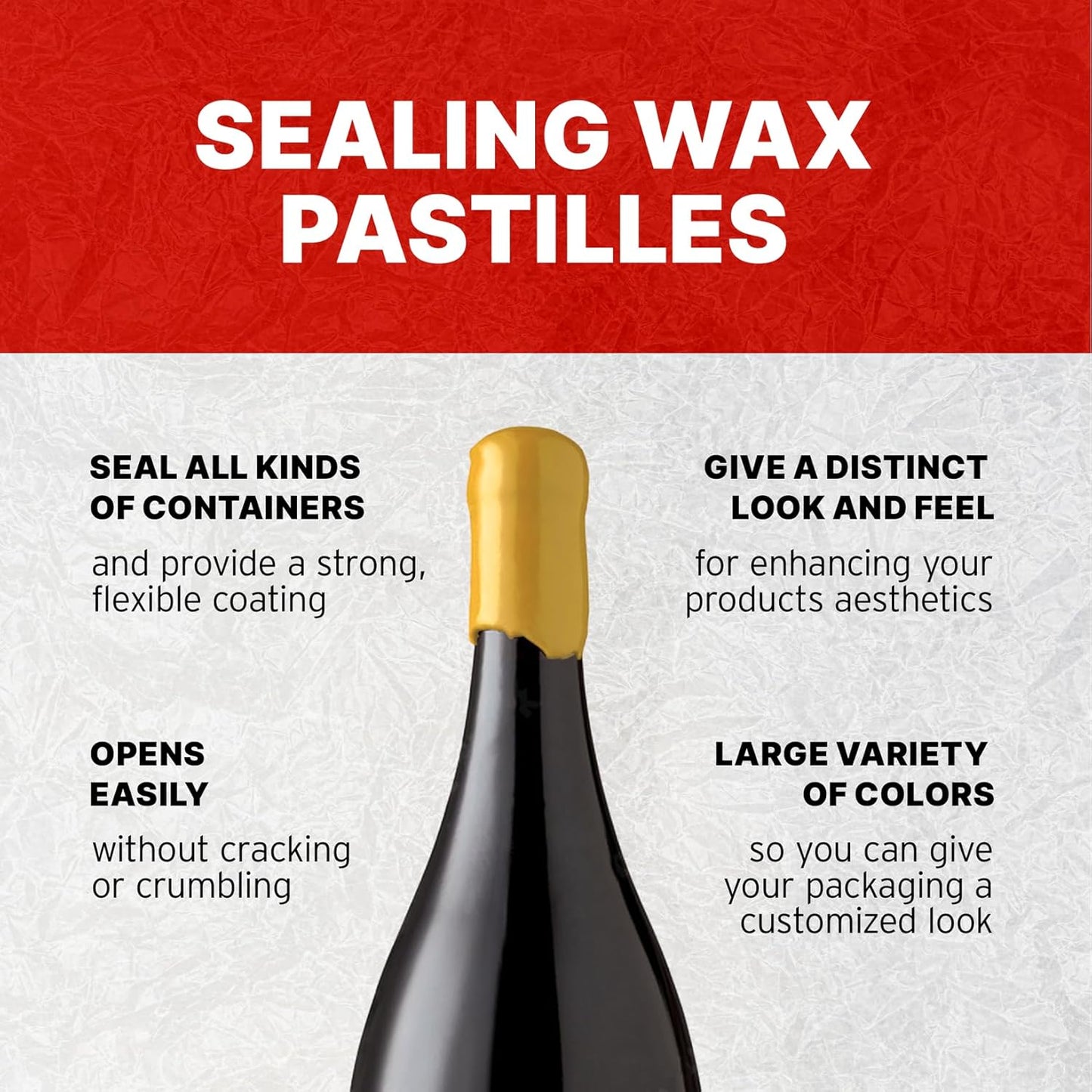 Blended Waxes, Inc. Bottle Sealing Wax, Pastille Wax Seal Beads For Wine, Beer, and Liquor Bottle Sealing, Seals Between 25-30 Bottles, 1 lb, Mustard