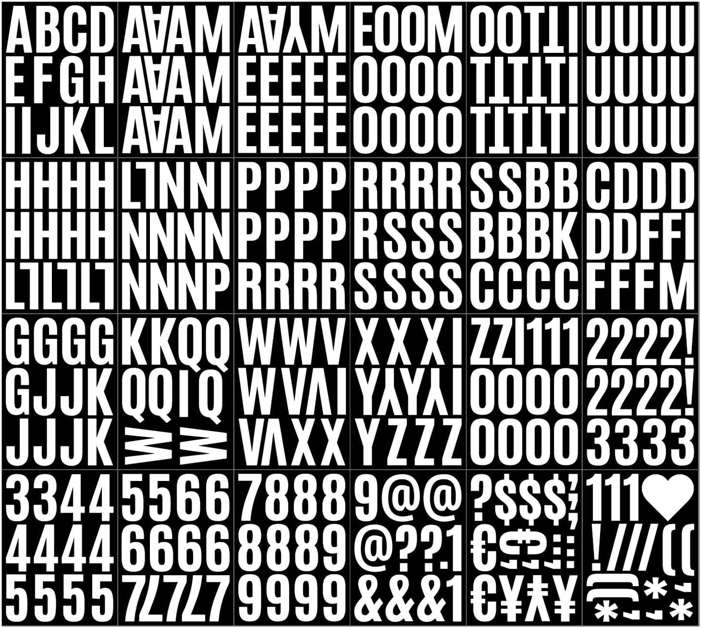 318PCS Vinyl Letter Stickers for Mailbox, 2 Inch Alphabet Numbers for House, Door, Scrapbook, Sign, Name, Classroom Decor Waterproof self Adhesive (White)