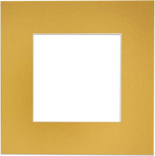 Pack of 25 Acid Free 8.5x11 Mats Bevel Cut for 7x9 Photos - Metallic Gold Precut Matboards For Pictures, Photos, Framing - 4-ply Thickness