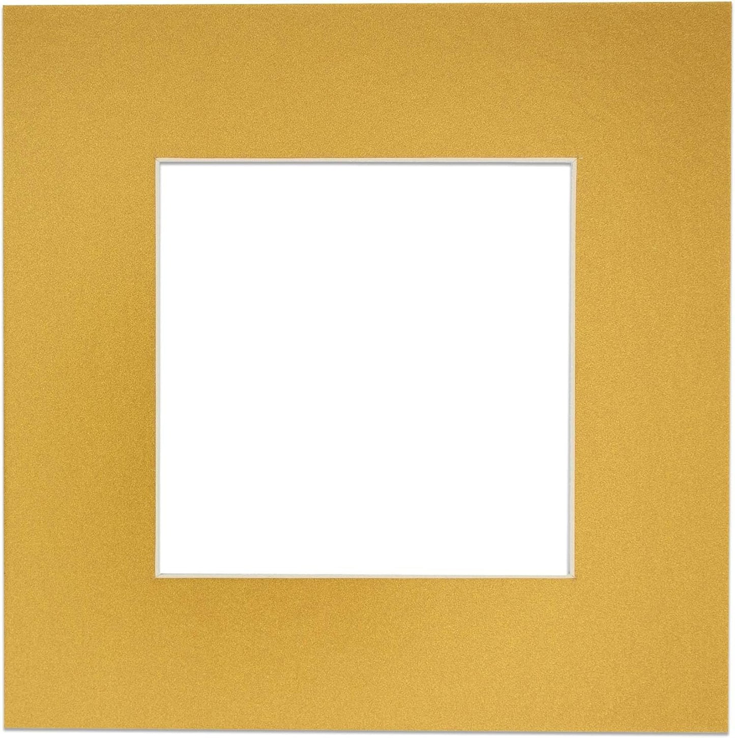 8x10 Mat for 6x8 Photo - Precut Metallic Gold Picture Matboard for Frames Measuring 8 x 10 Inches - Bevel Cut Matte to Display Art Measuring 6 x 8 Inches - Acid Free Pack of Ten MATS