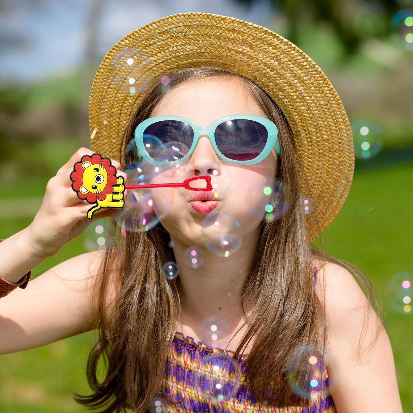 Jungle Safari Party Favors,24Pcs Wild Animals Bubble Wands for Kids,Zoo Bubble Wand for Safari Wild One Birthday Party Supplies,Pinata Baby Shower Goodie Bag Stuffers Gift