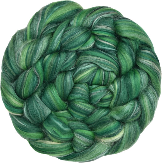 Merino Silk Luxe Tonal Designer Blend. Superfine Merino, Mulberry Silk, Tussah Silk. Top Roving for Spinning or Felting. Eden 4oz