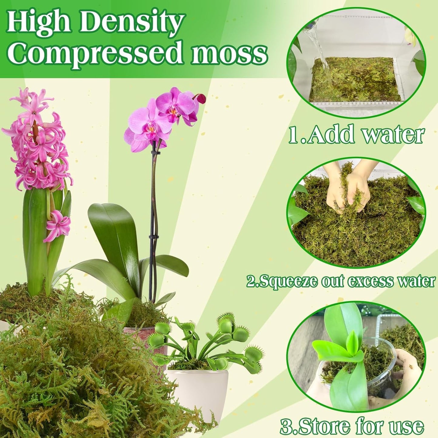 Halatool 1.1LB Green Moss for Potted Plants, 25QT Orchid Moss Potting Mix, Forest Moss for Indoor Plants, Indoor Potting Plant Moss for Repotting Terrariums Garden Reptiles