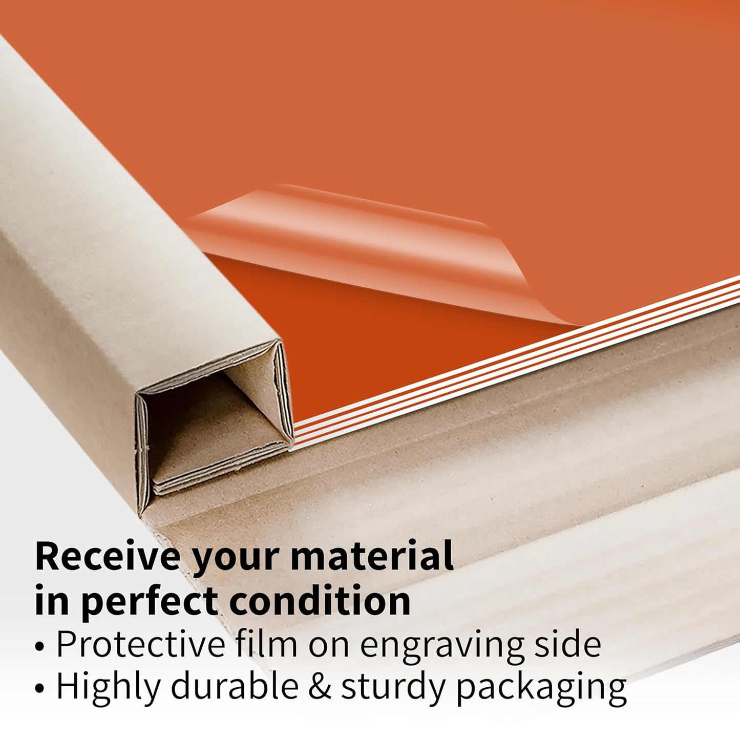 Trotec TroLase | 12"x24"x1/16", 4 Pcs | Orange/White | 2 Ply | Modified Acrylic | Laser Engraving Double Color Plastic Sheet | Engraving Blanks for Laser, Saw, Guillotine | Made in USA