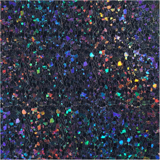rabbitgoo Blackout Rainbow Window Privacy Film Decorative Stained Glass Diamond Pattern Window Sticker with Iridescent Tint Non-Adhesive Static Cling for Home Office Bathroom, 17.5 x 118.1 inch, Black