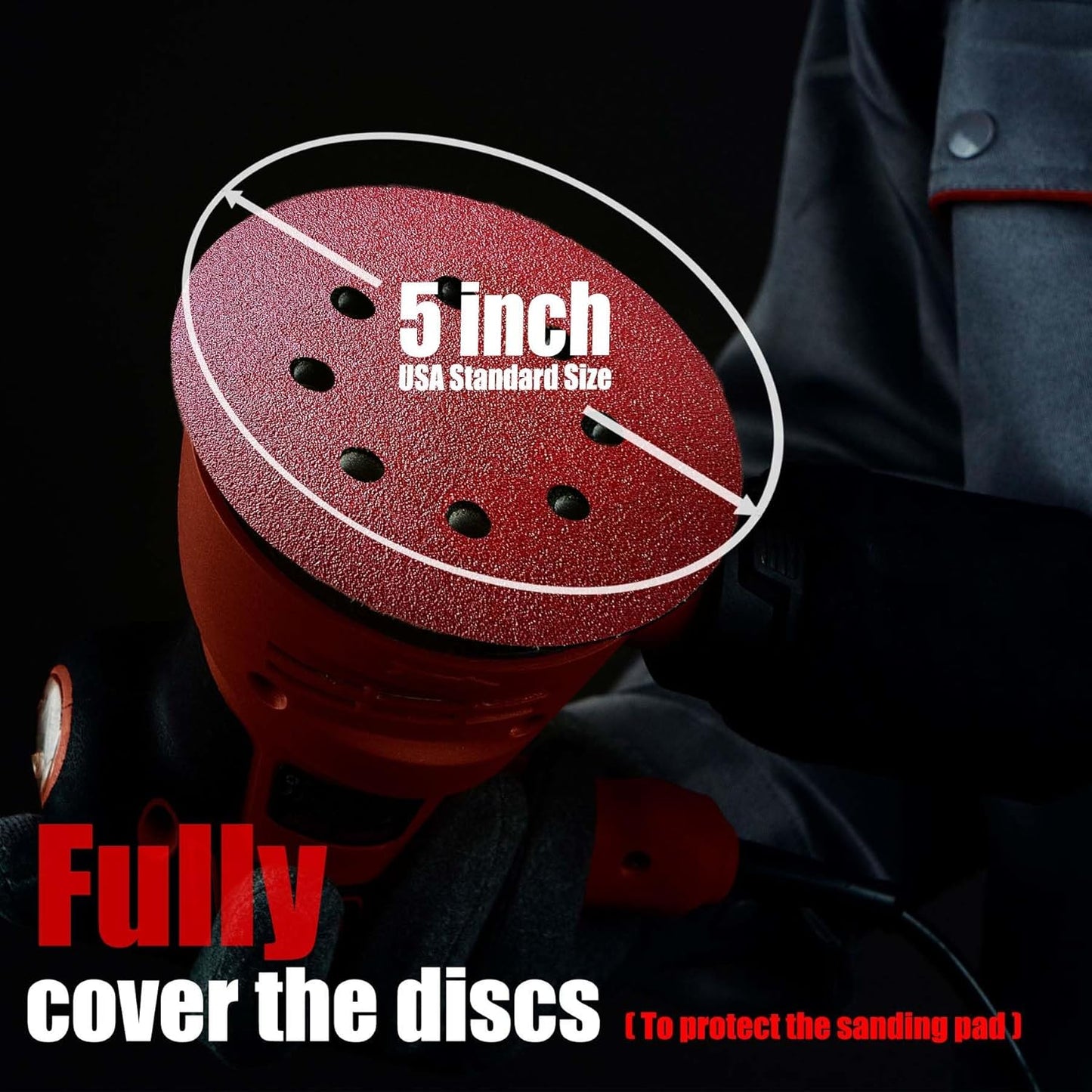 Sanding Disc 5 Inch 8 Hole, 100 Pcs Orbital Sanding Discs Hook and Loop, Sandpaper for Wood, 120 Grit Sand Paper for Random Orbital Sander