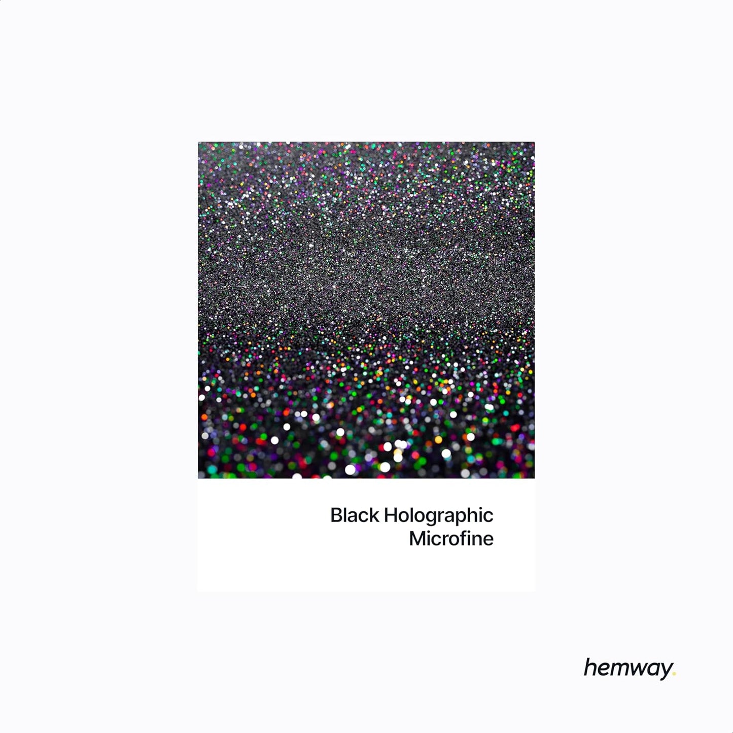 Hemway Polyurethane & Epoxy Resin Glitter 100g / 3.5oz Metallic Crystal Flake Additive for Flooring Jewelry Tumblers Glass Pigment - Microfine (1/256" 0.004" 0.1mm) - Black Holographic