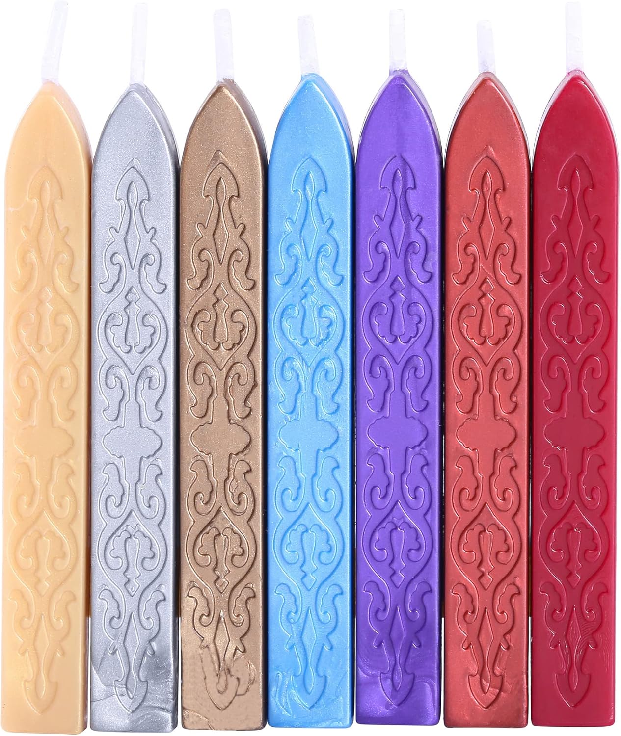 Yoption 15Pcs Sealing Wax Sticks with Wicks for Wax Seal Stamp, Wedding Invitations, Gift Packaging, Christmas (15 Colors)
