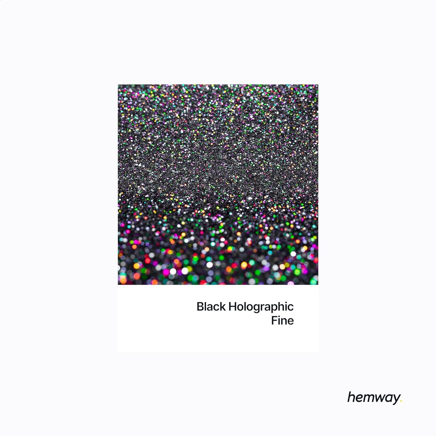 Hemway Polyurethane & Epoxy Resin Glitter 100g / 3.5oz Metallic Crystal Flake Additive for Flooring Jewelry Tumblers Glass Pigment - Fine (1/64" 0.015" 0.4mm) - Black Holographic