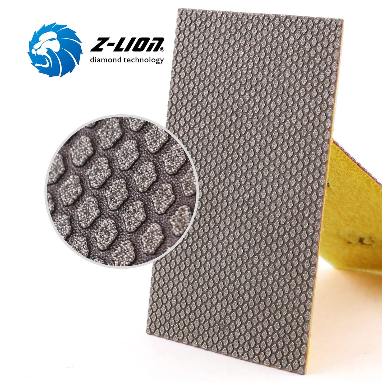 Z-Lion Diamond Abrasive Paper Sheets 120 Grit Diamond Sandpaper Nylon Back for Grinding Stone Glass Ceramic(1 Pcs)