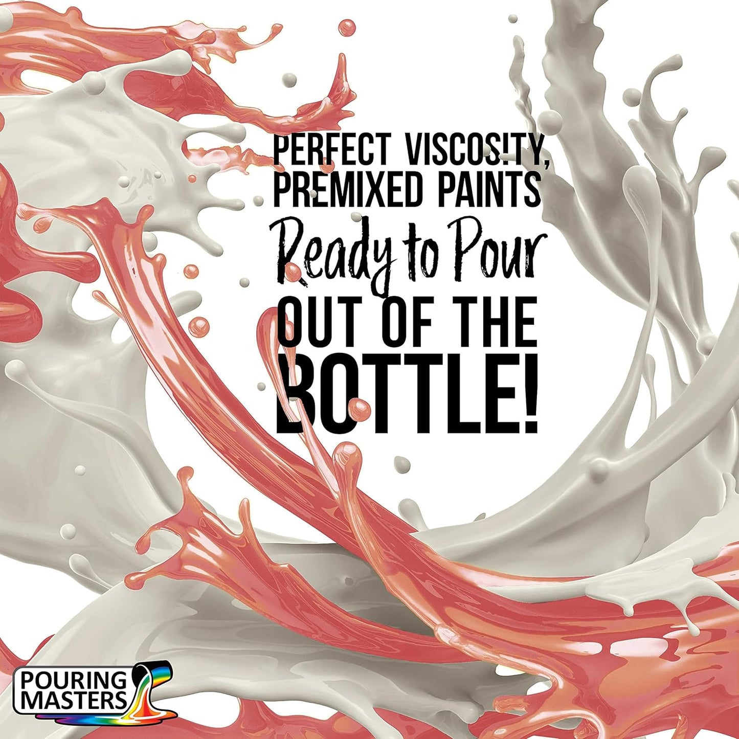 Pouring Masters Peachy Gold/Pink Iridescent Special Effectsr Acrylic Pouring Paint - Premium 32-Ounce Pre-Mixed Fluid Acrylic Paint - Fluid Art Supplies for Canvas, Wood, Paper, Tile & Rocks