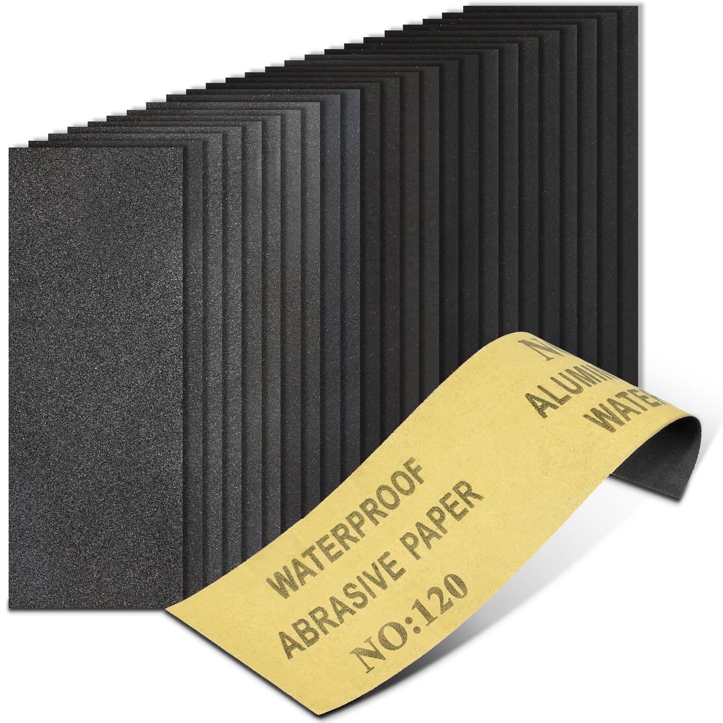 20PCS Sand Paper 120 Grit Sandpaper Sheets, 9 x 3.6 Inch Wet Dry Sandpaper Sheets, Sand Paper for Metal, Wood Furniture, Automotive and Crafts