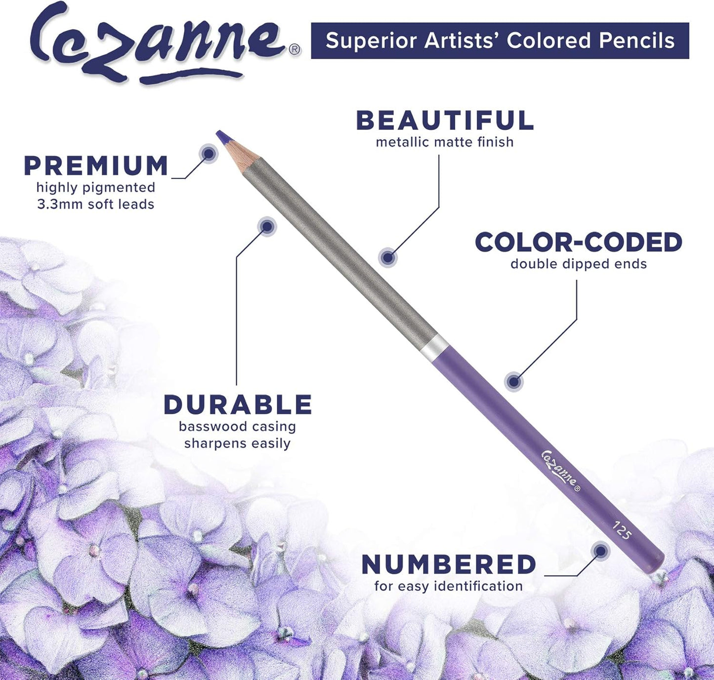 Creative Mark Cezanne Premium Colored Pencils Brilliant Blue 6 Pack - Highly-Pigmented Drawing Pencils - Coloring Pencils for Drawing, Blending, Coloring, and More