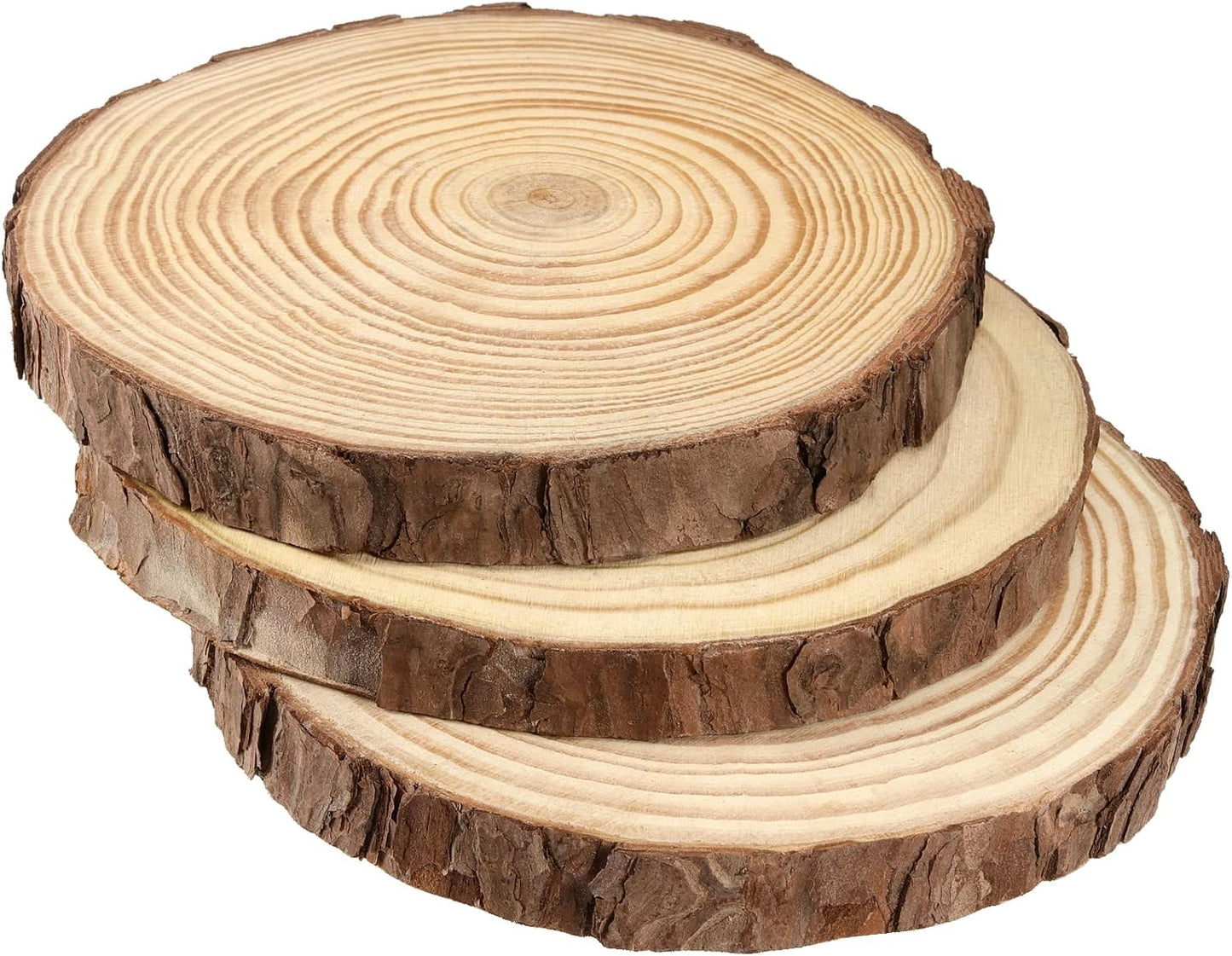 JEUIHAU 8 PCS 7-7.9 Inches Natural Unfinished Wood Slices, Round Wooden Tree Bark Discs, Wooden Circles for DIY Crafts, Christmas, Rustic Wedding Ornaments