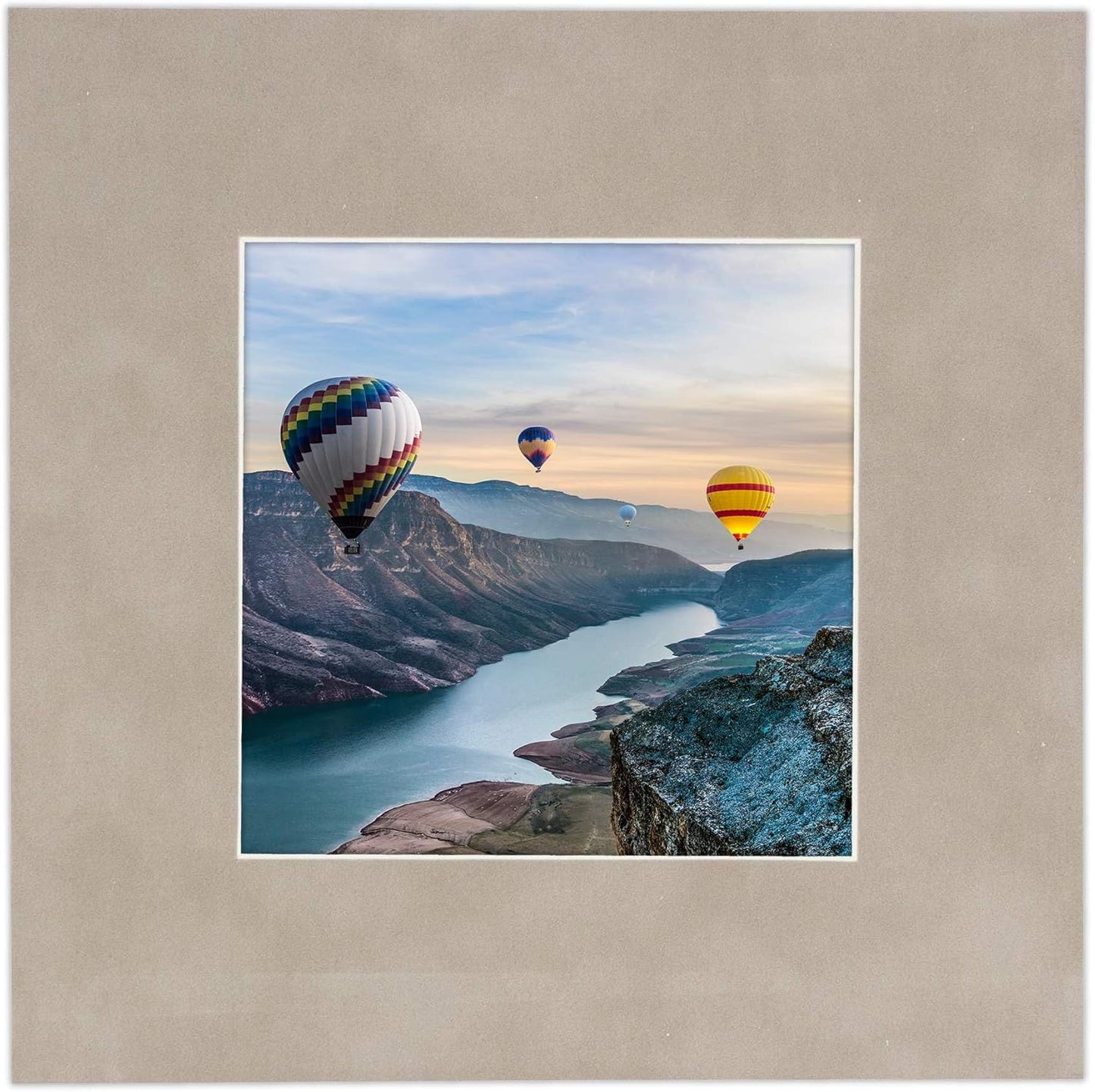 Pack of 25 Acid Free 8x10 Mats Bevel Cut for 5x8 Photos - Light Grey Suede Precut Matboards With Backing Boards and Clear Photo Mat Bags For Pictures, Photos, Framing - 4-ply Thickness