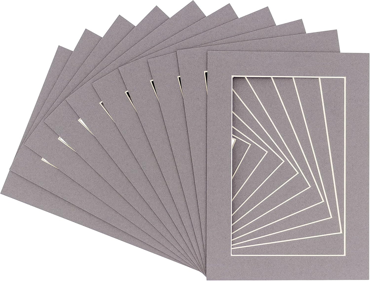 6x8 Mat for 8x10 Frame - Precut Mat Board Acid-Free Charcoal 6x8 Photo Matte Made to Fit a 8x10 Picture Frame, Premium Matboard for Family Photos, Show Kits, Art, Picture Framing, Pack of 100 Mats