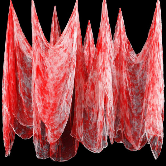 Boao Halloween Cheese cloth 64.96 x 39.37 Inch Bloody Cheesecloth Roll for Crafts Large Cotton Muslin Gauze Fabric for Halloween Outdoor & Indoor Spooky Decoration