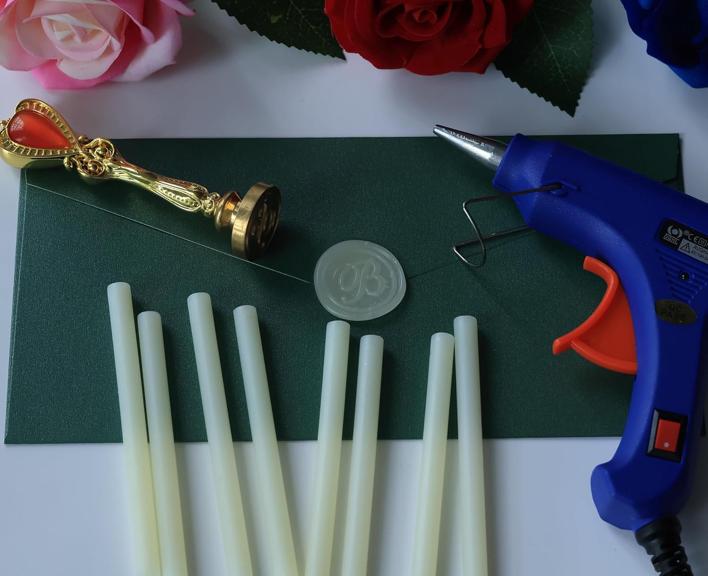 30 Pieces 7mm Sealing Wax Sticks for Glue Gun,PORXFLY Mini Wax Seal Sticks Great for Seals Stamp,Cards Envelopes,Wedding Invitations,Gift Wrapping,Wine Packages (Translucent White)