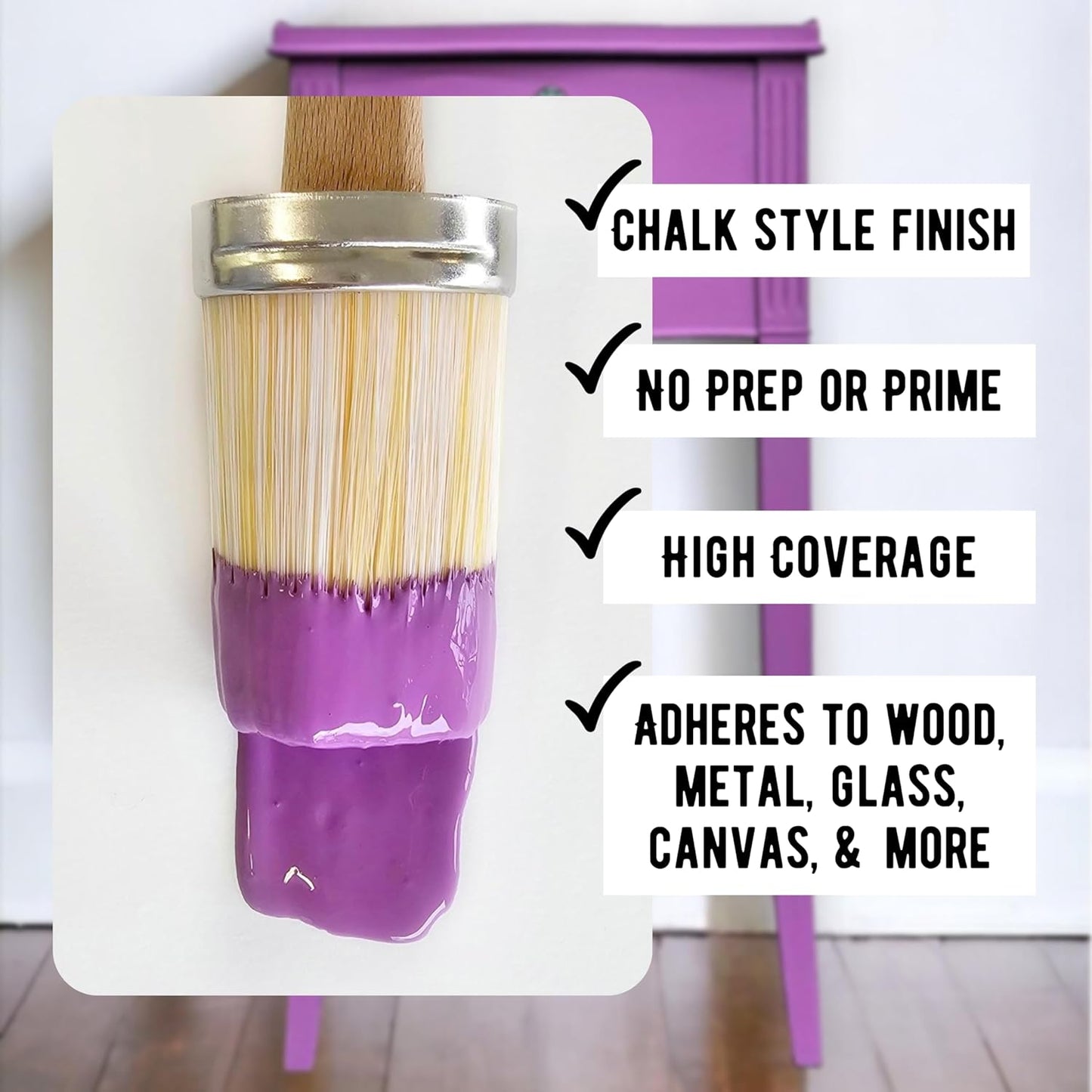 Daydream Apothecary Premium Chalk Style Paint for Furniture, Home Décor, Wood, DIY Interior Projects, Quick Dry, No Prep or Prime Needed, Matte Purple - 8oz