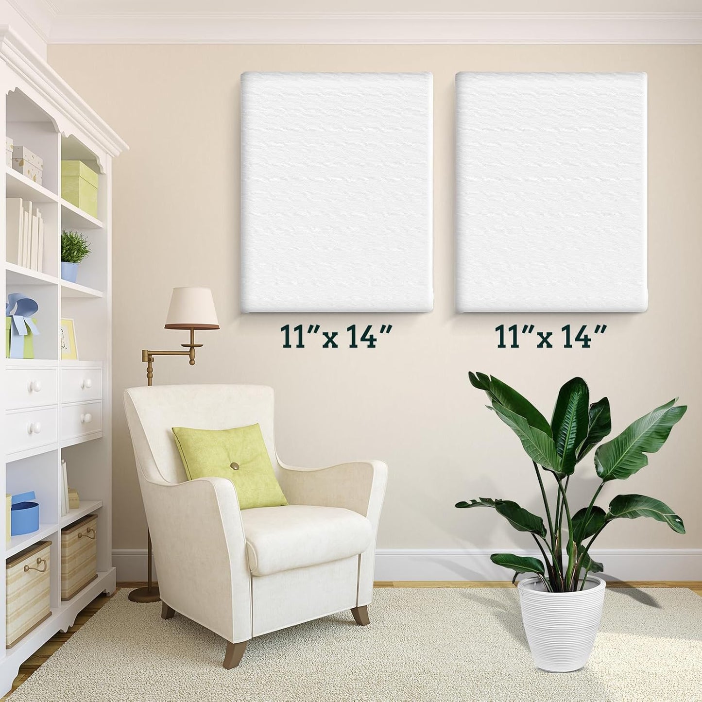 ESRICH 11x14 Canvases for Painting, 24 Pack Blank White Canvases for Painting - Cotton Paint Canvases for Oil, Acrylic & Watercolor Paint.